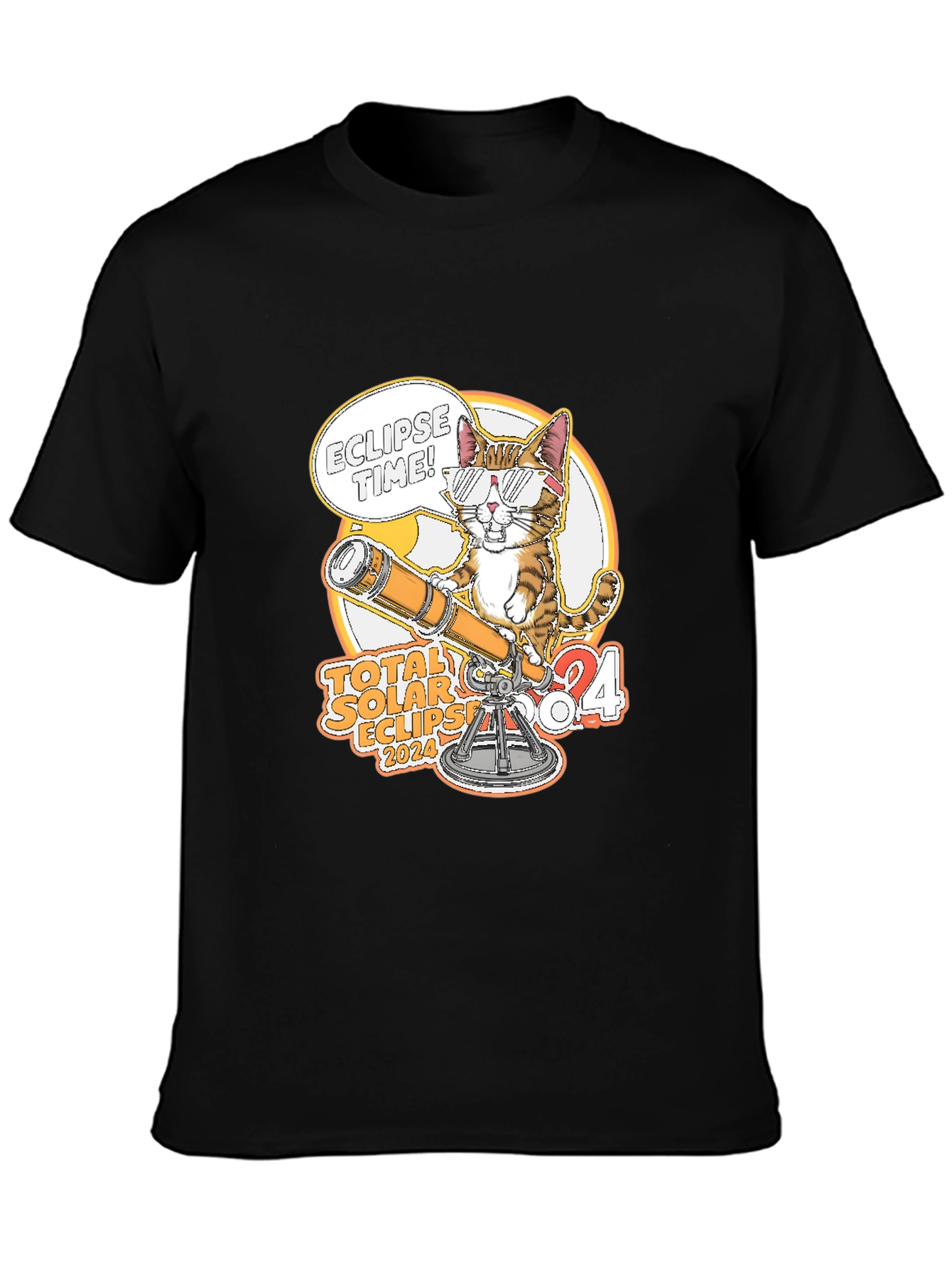 Total Solar Eclipse 2024 Cat T-Shirt