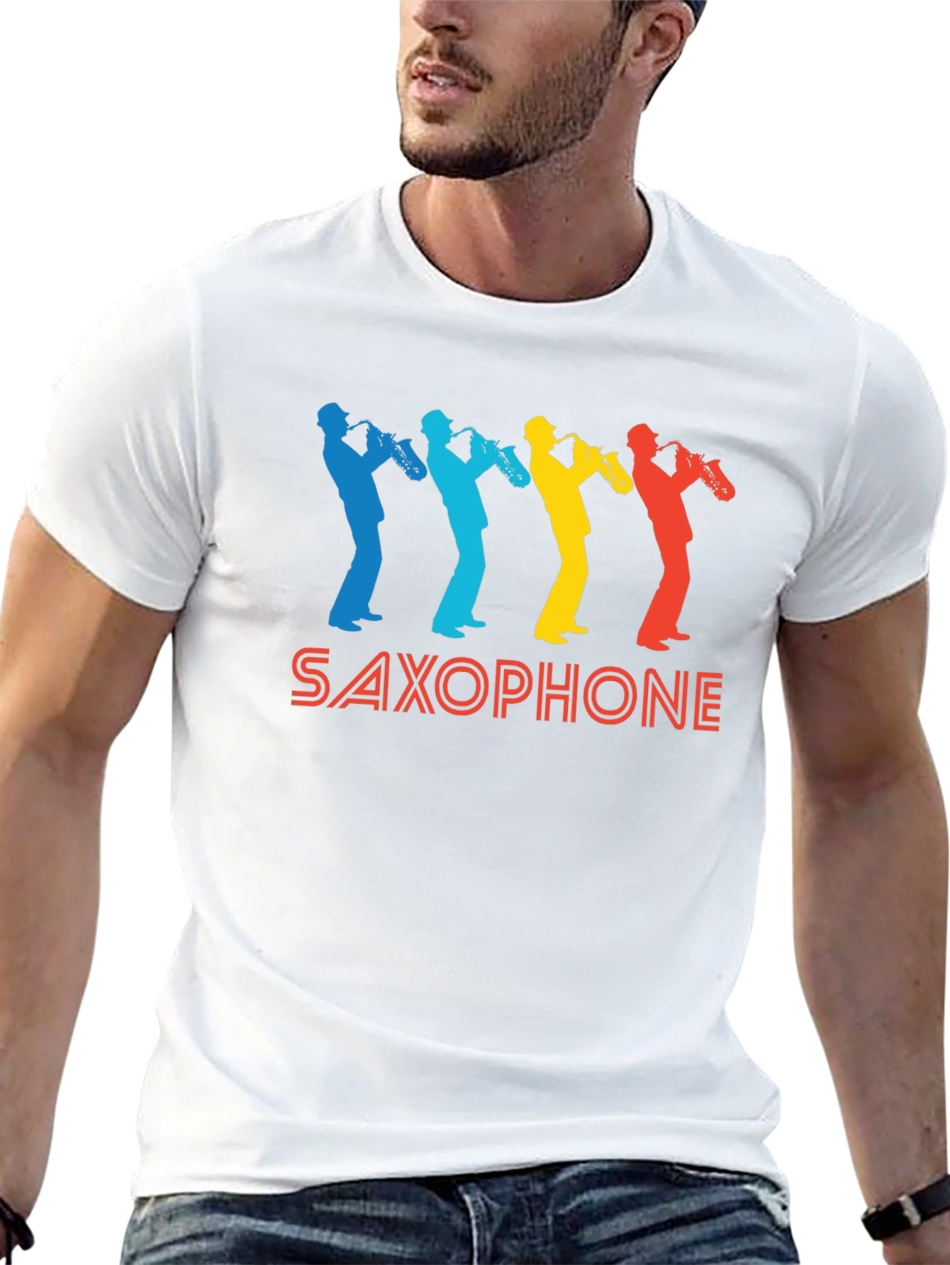 Retro Saxophone Graphic T-Shirt - Cool Musician Tee