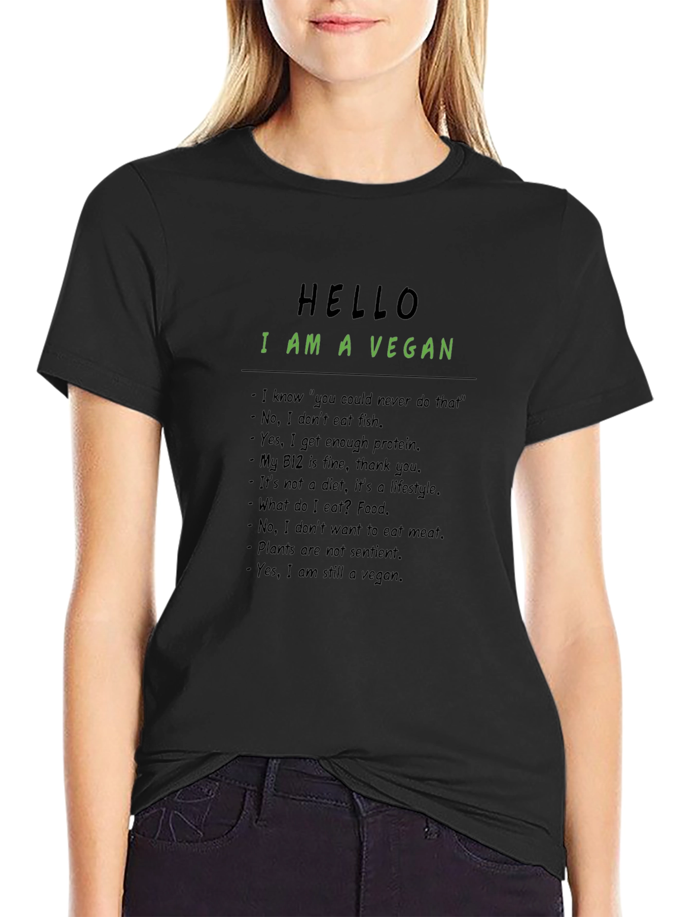 Vegan Statement T-Shirt: Hello I Am A Vegan
