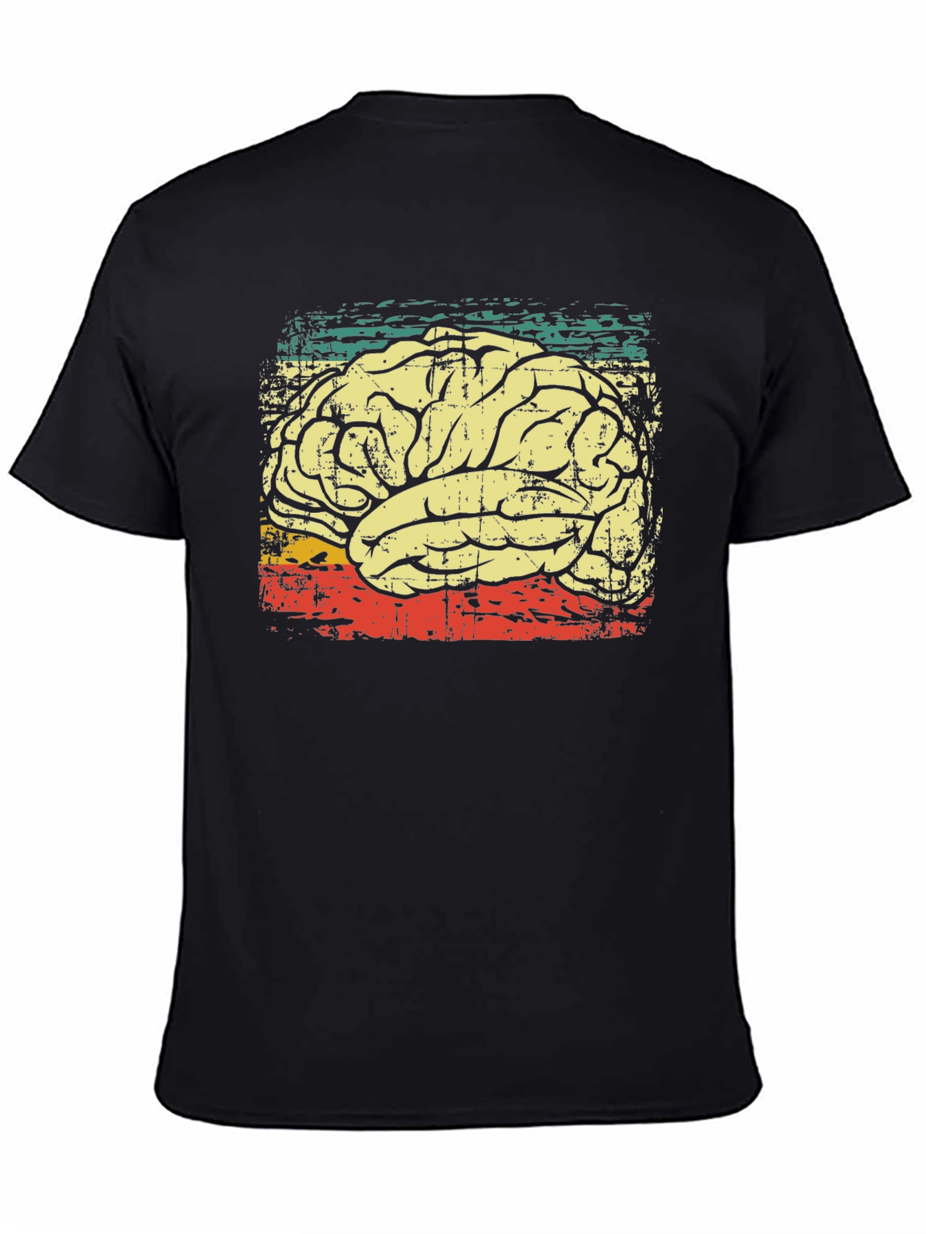 Retro Brain Graphic T-Shirt - Black