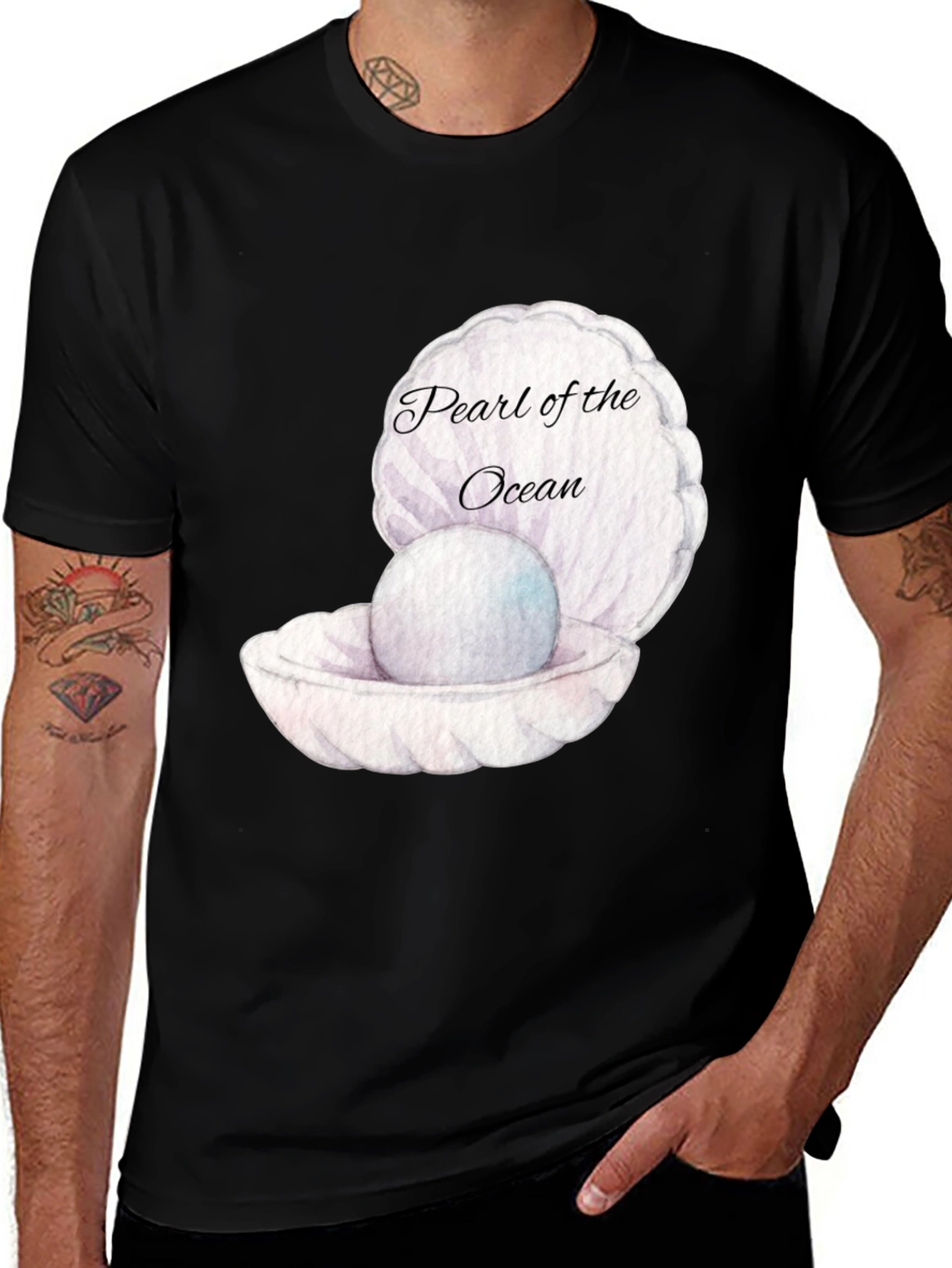 Pearl of the Ocean Black Graphic Tee