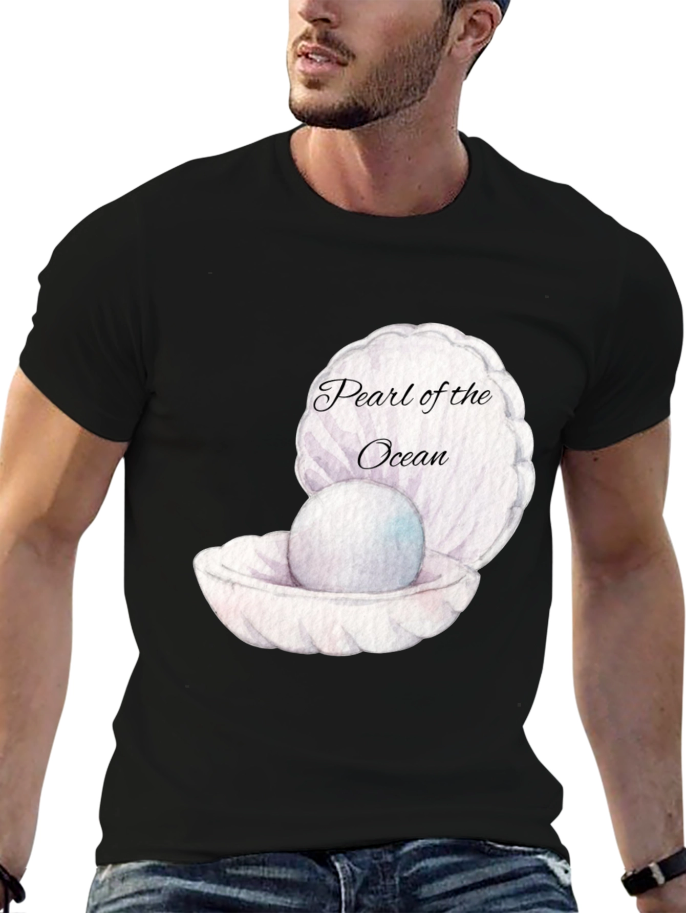 Pearl of the Ocean Black Graphic Tee