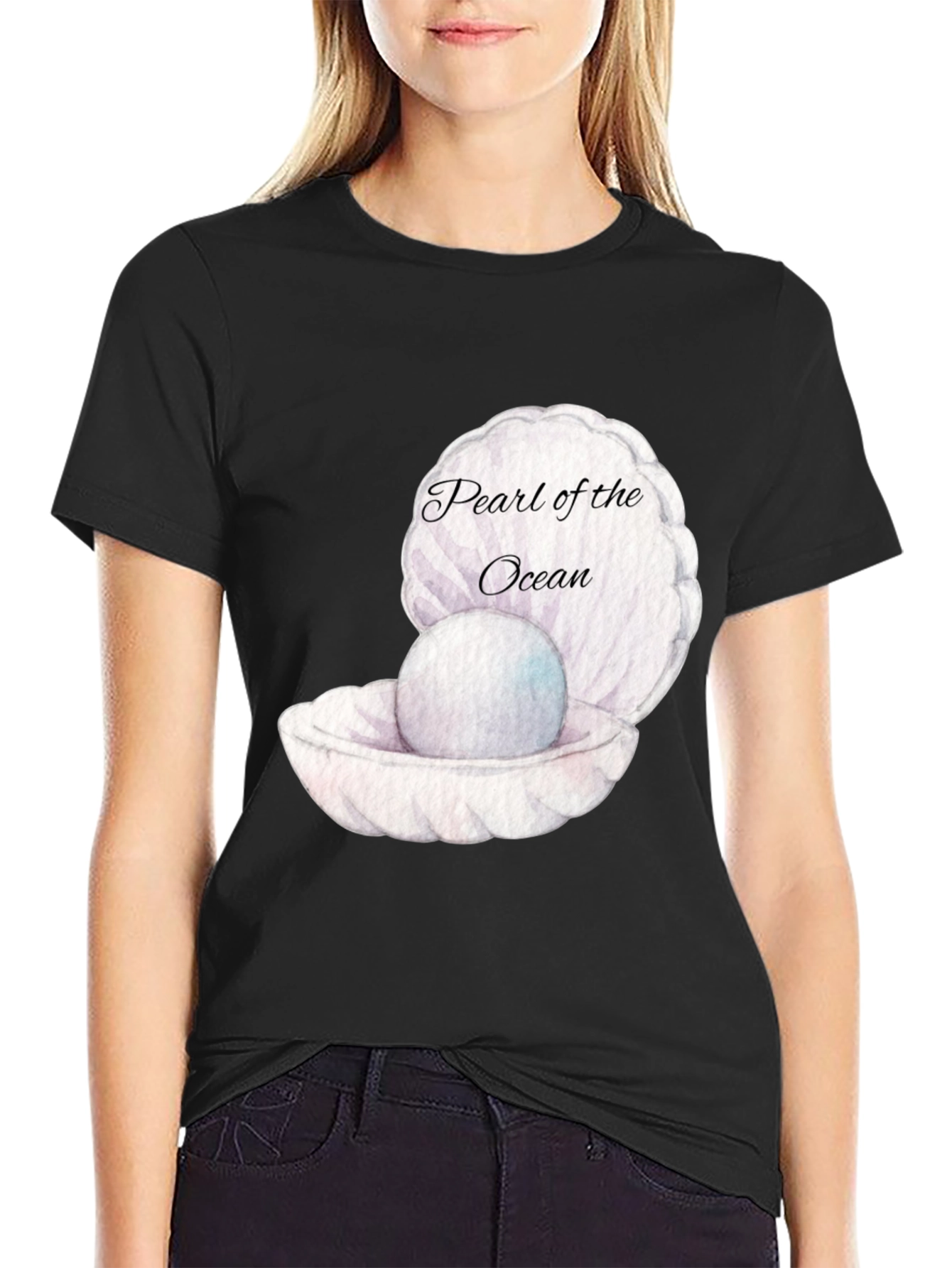 Pearl of the Ocean Black Graphic Tee