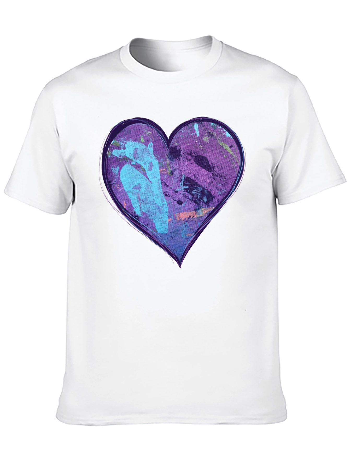 Abstract Heart Graphic Black Tee