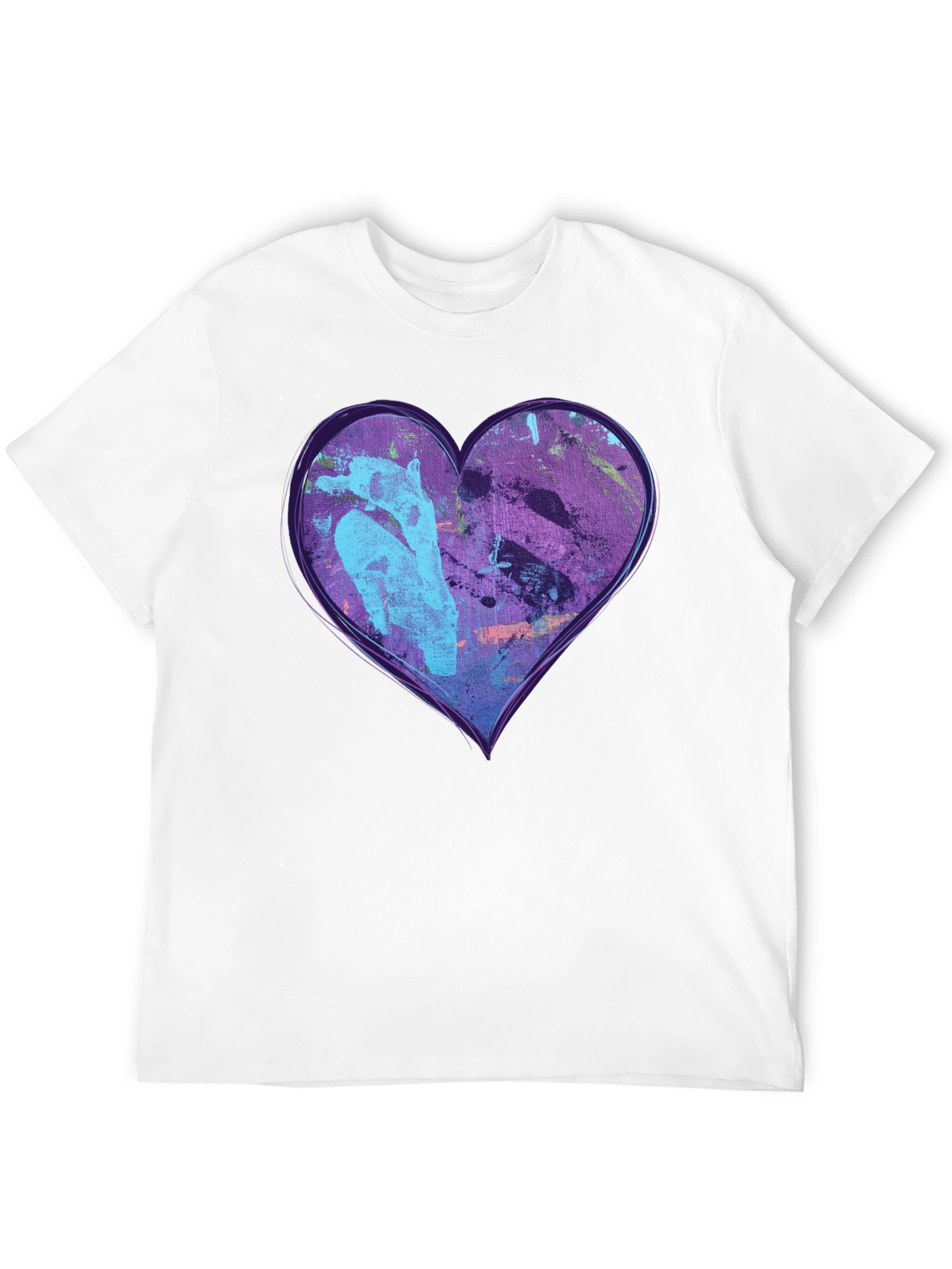 Abstract Heart Graphic Black Tee