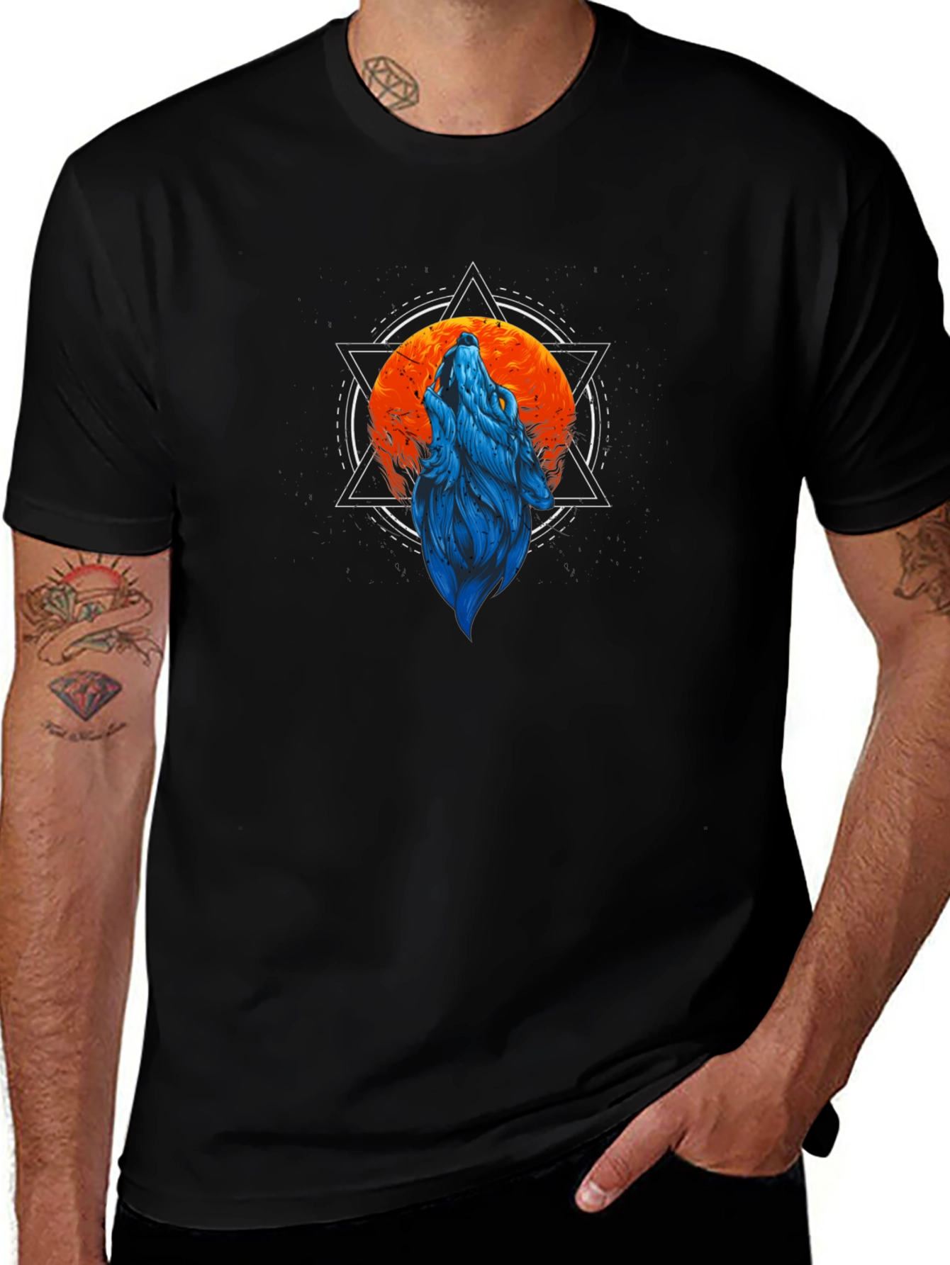 Wolf Moon Graphic T-Shirt - Black