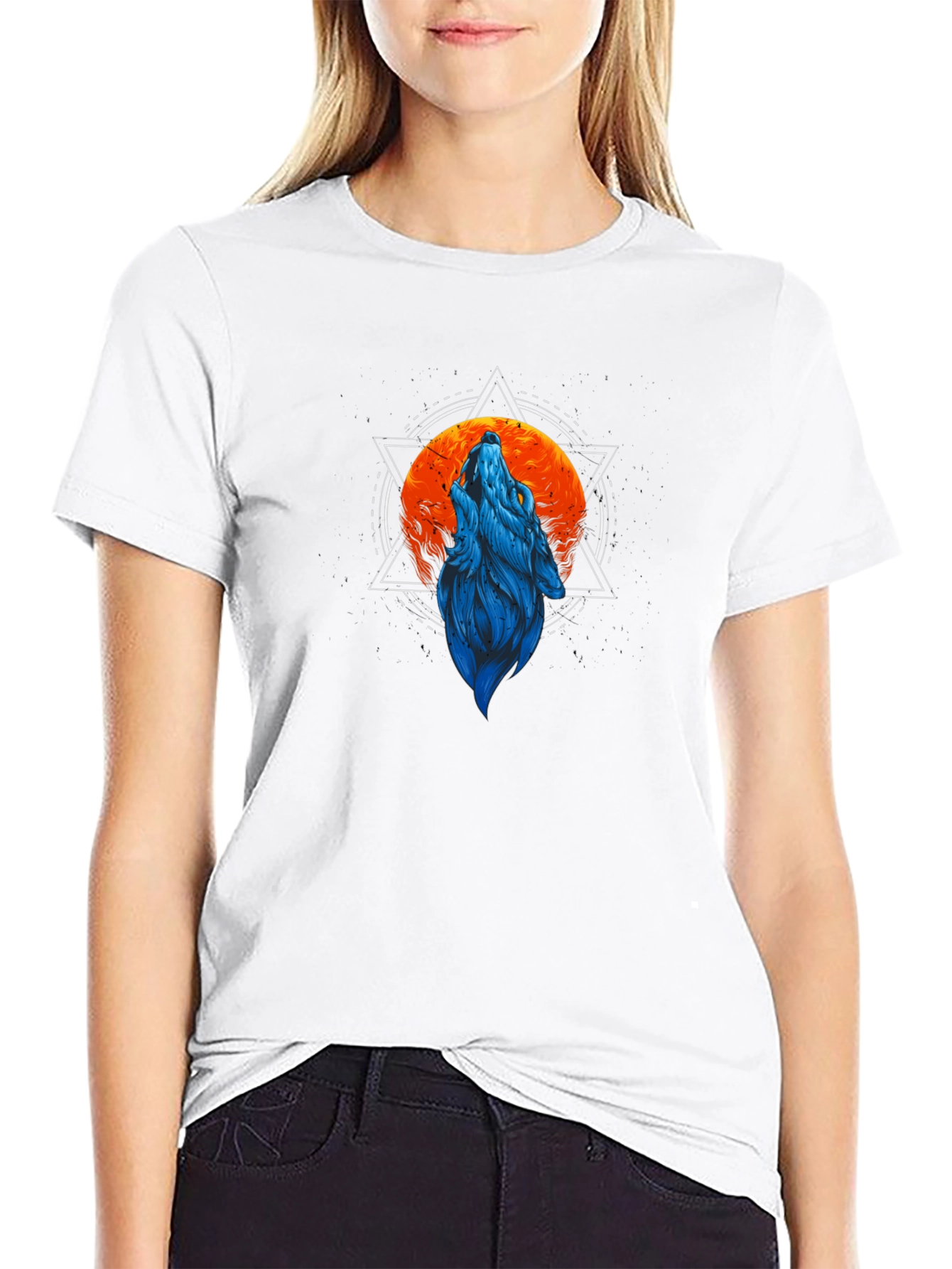 Wolf Moon Graphic T-Shirt - Black