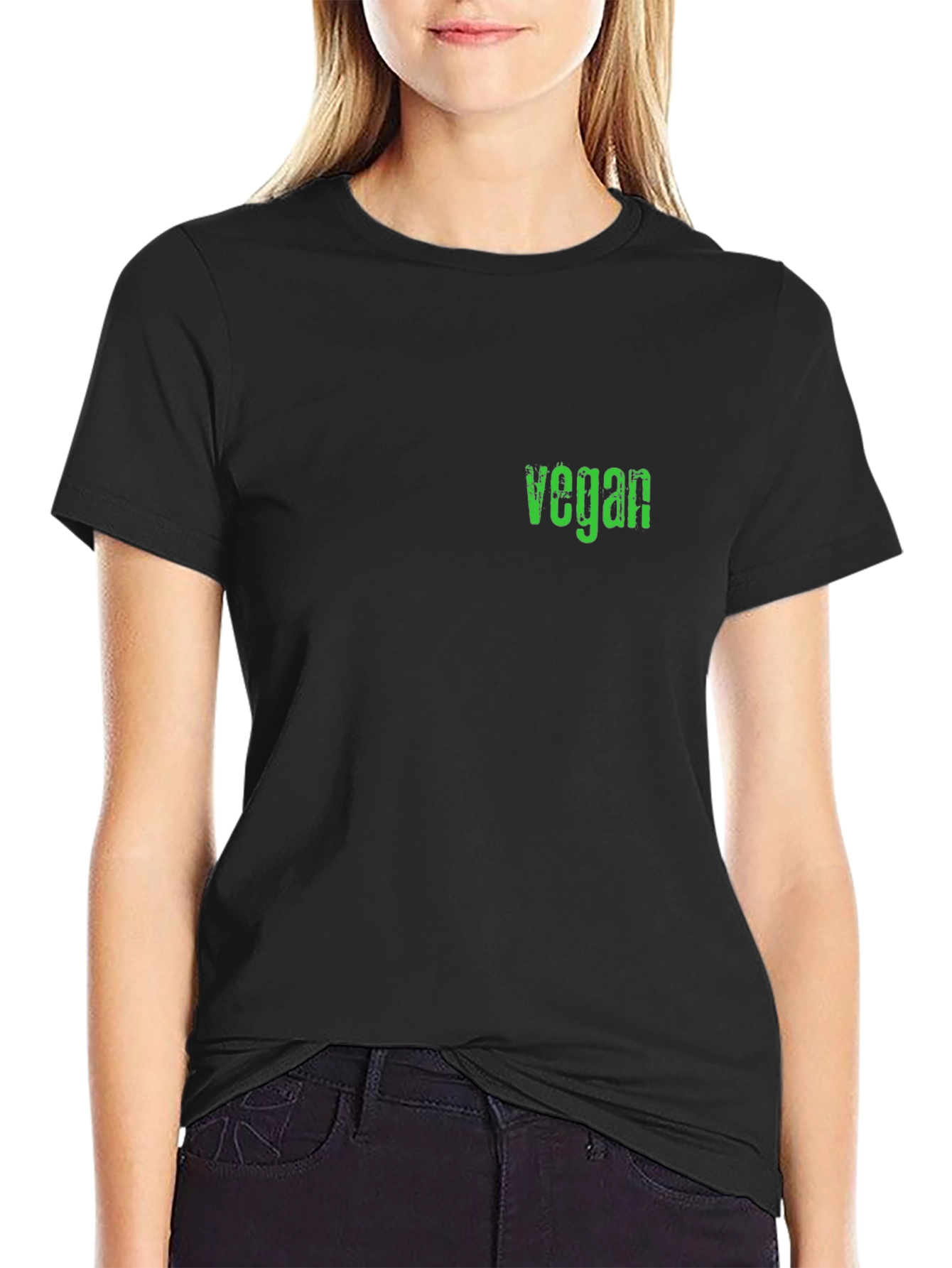 Vegan Graphic Tee - Black Casual T-Shirt