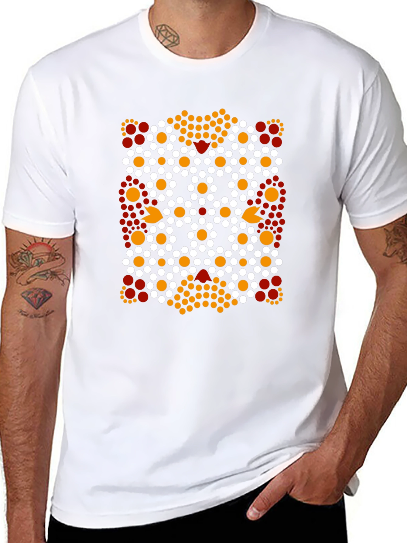 Abstract Dotted Pattern Black T-Shirt