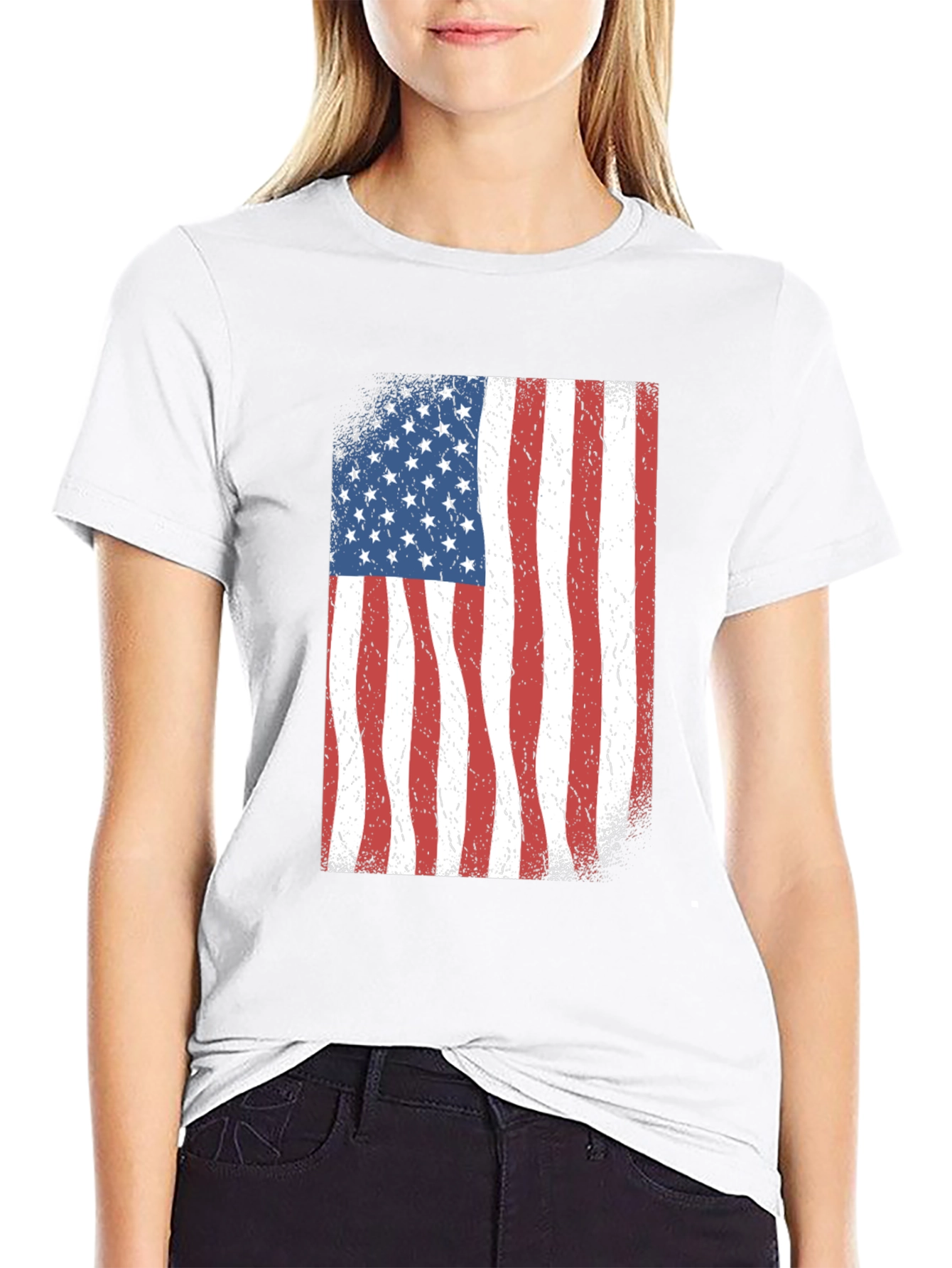 American Flag Graphic Black T-Shirt