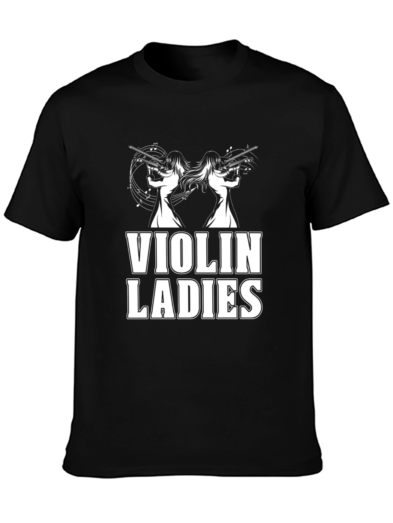 Violin Ladies Graphic Tee - Black Novelty T-Shirt