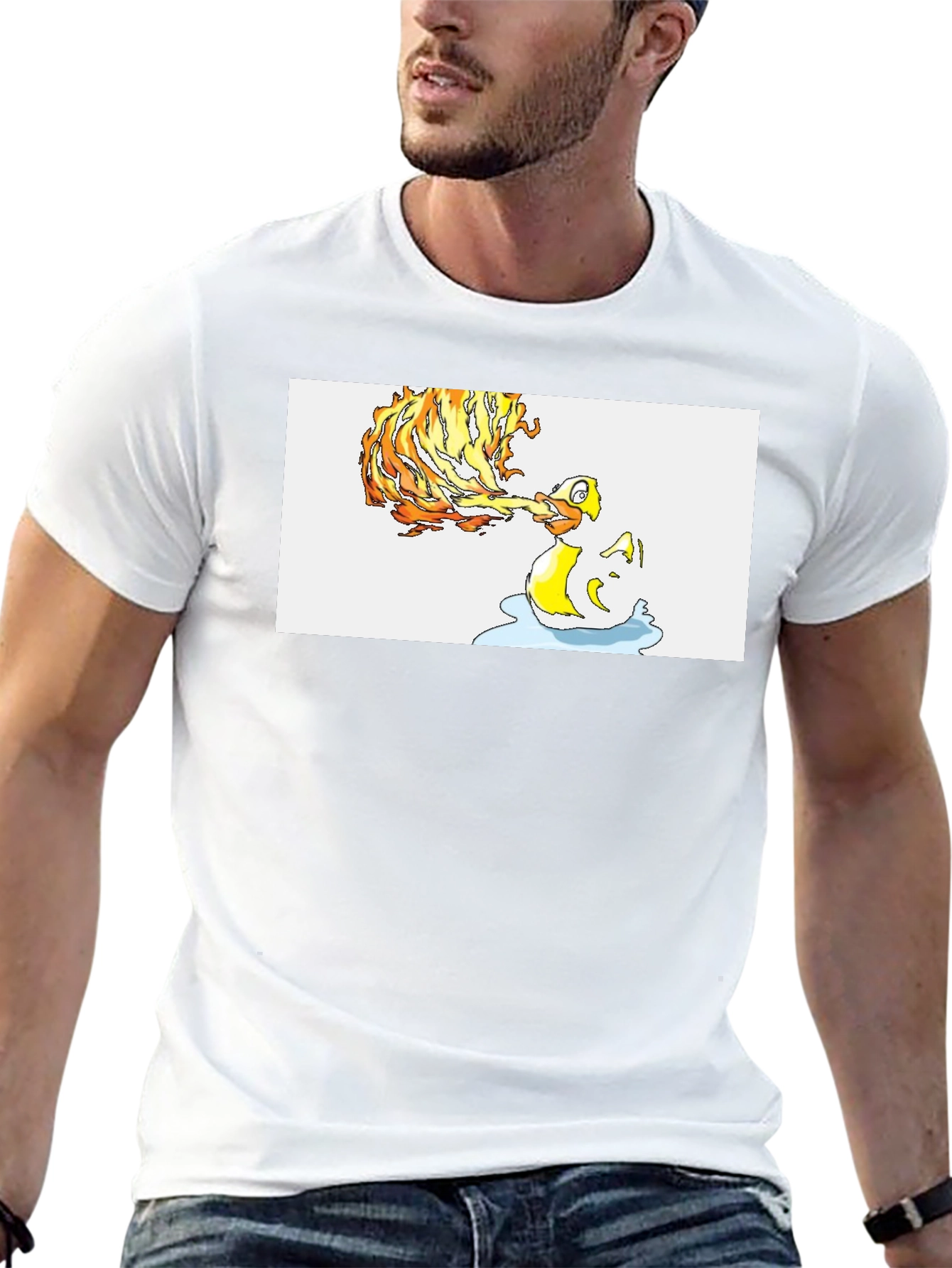 Fiery Duck T-Shirt - Unique Graphic Tee