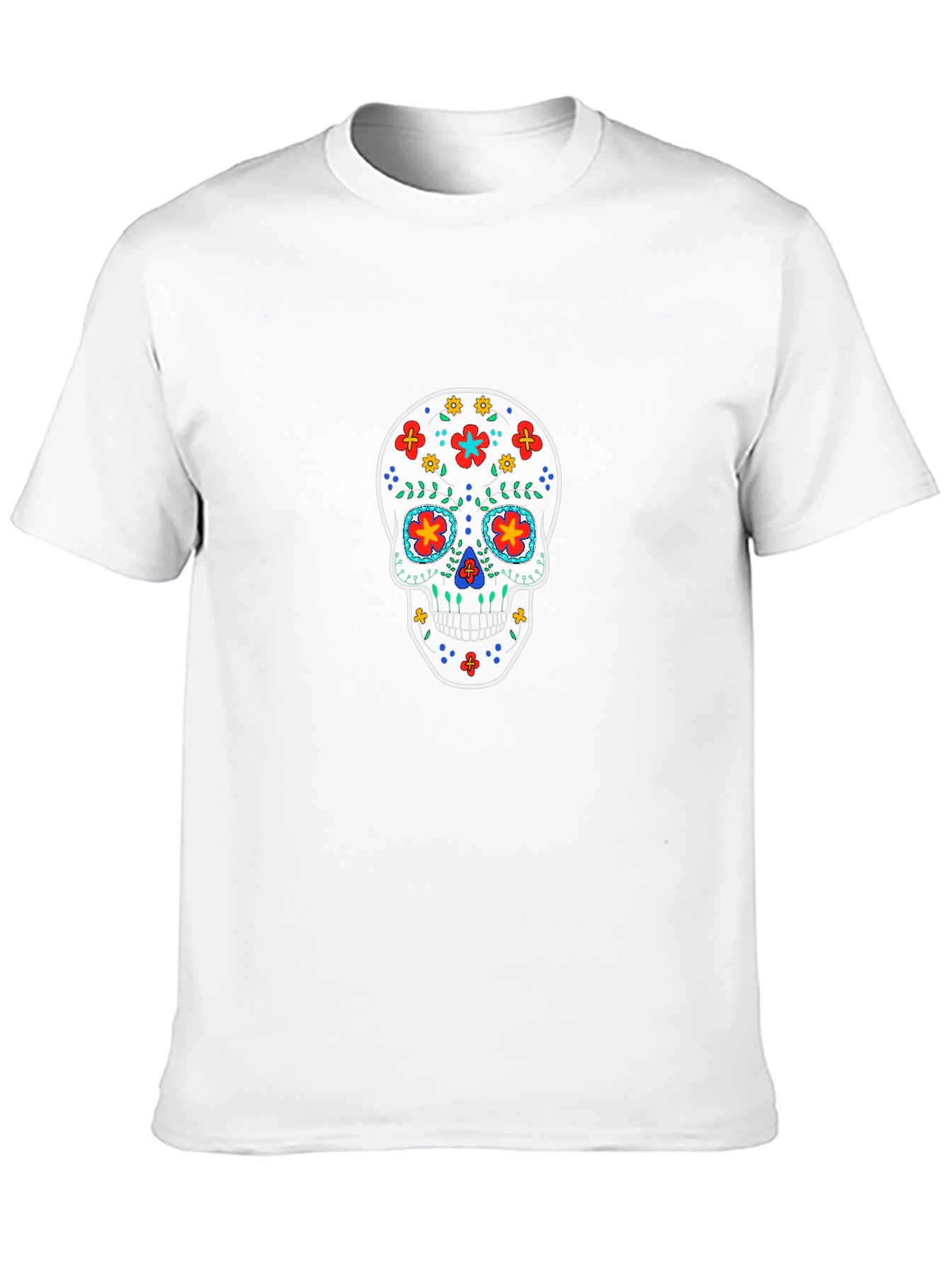 Sugar Skull Graphic Tee - Black Cotton T-Shirt