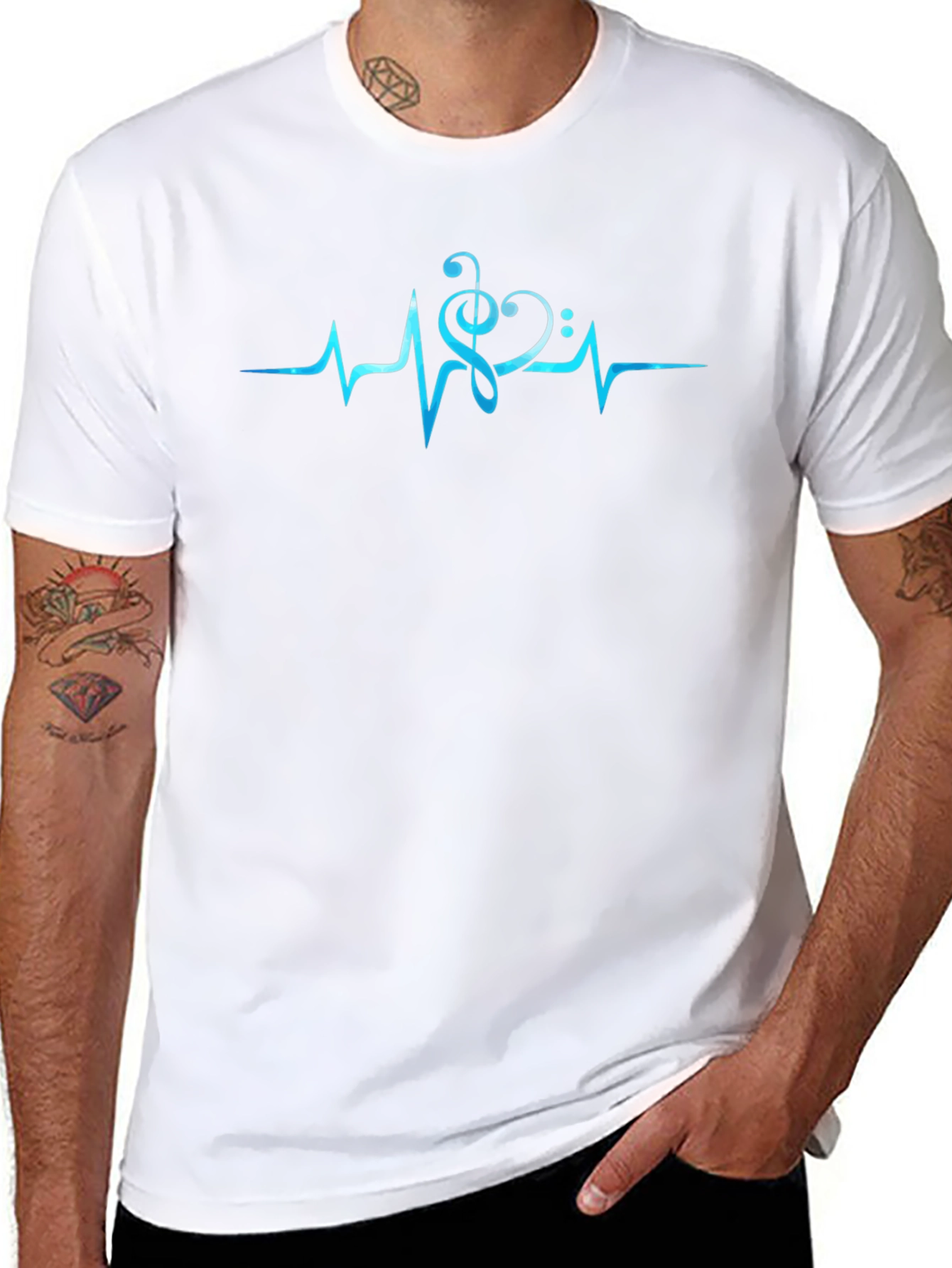 Music Heartbeat T-Shirt - Black