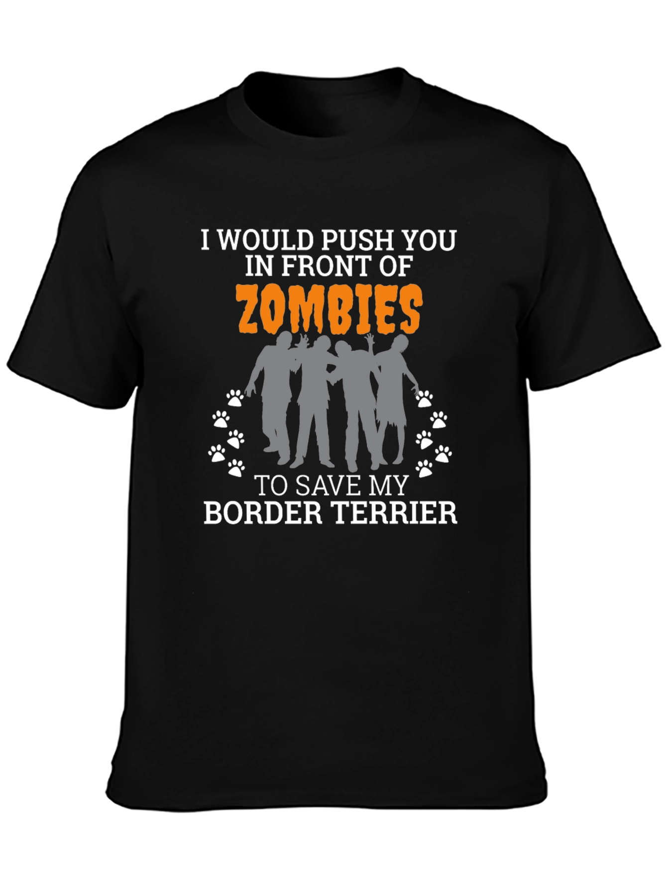 Funny Border Terrier Zombie T-Shirt