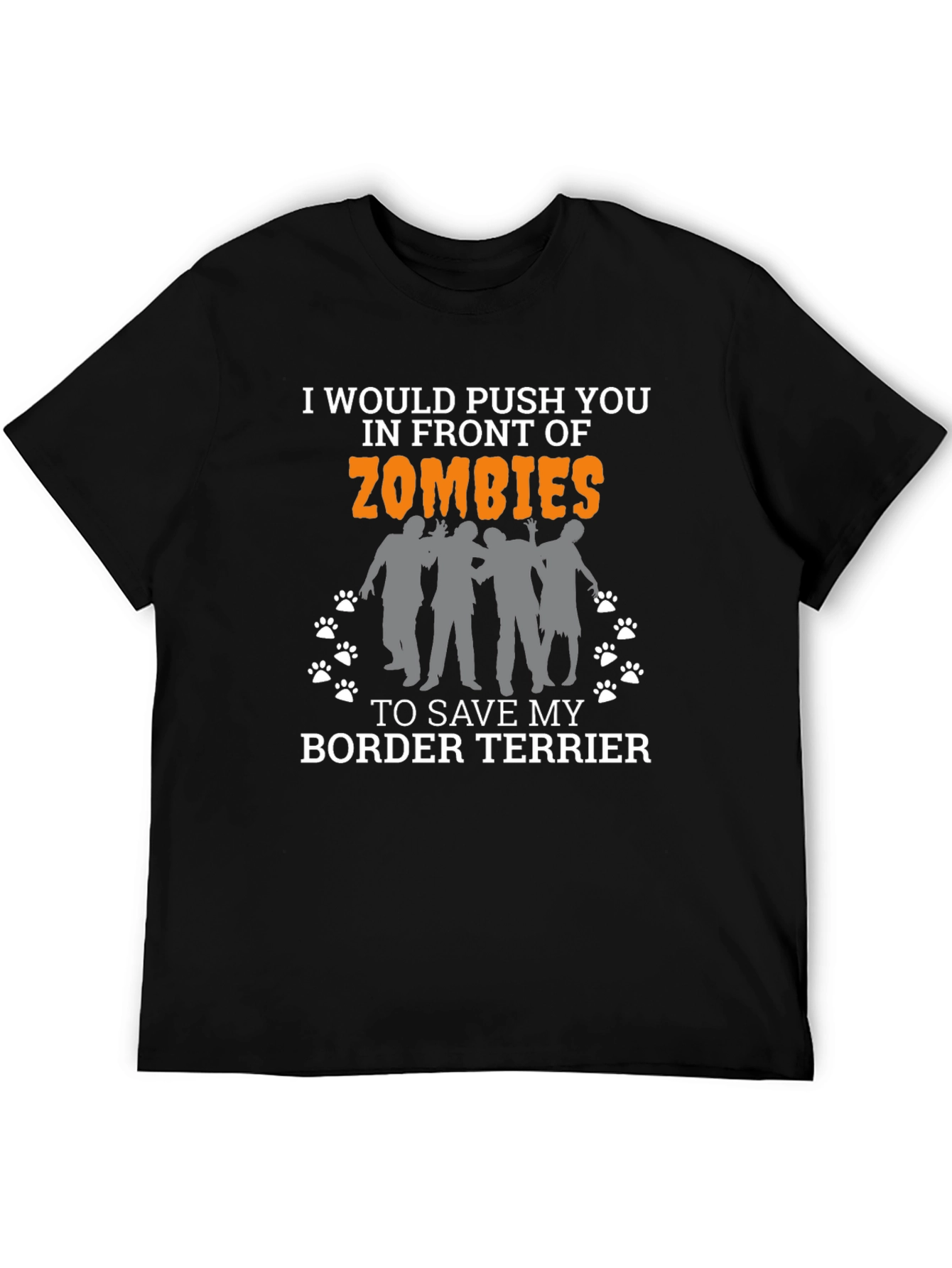 Funny Border Terrier Zombie T-Shirt