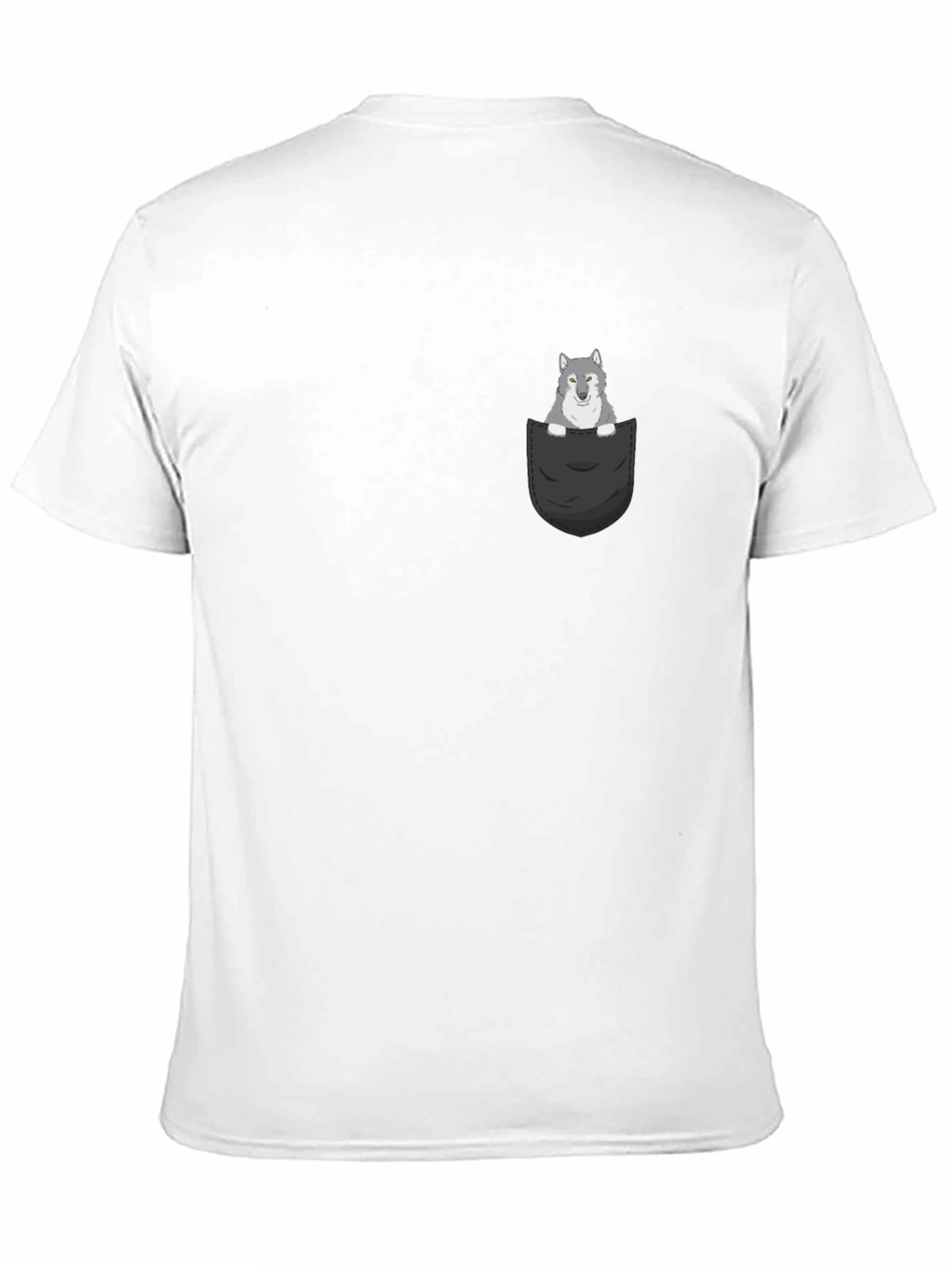 Wolf in Pocket Graphic Tee - Mens Black T-Shirt