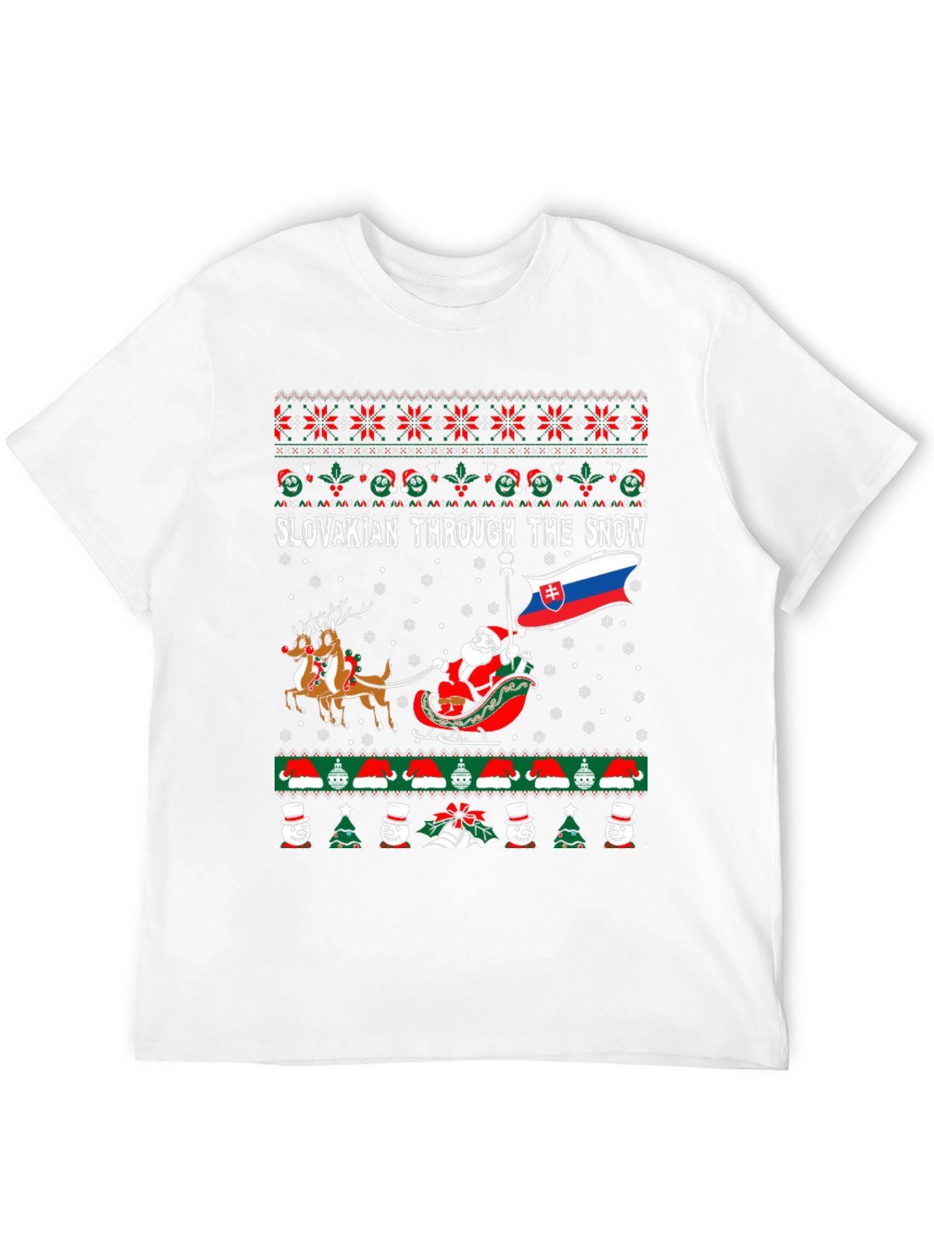 Slovakian Through The Snow Ugly Christmas T-Shirt