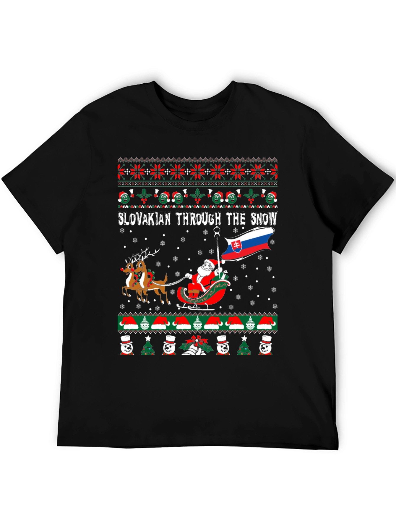 Slovakian Through The Snow Ugly Christmas T-Shirt