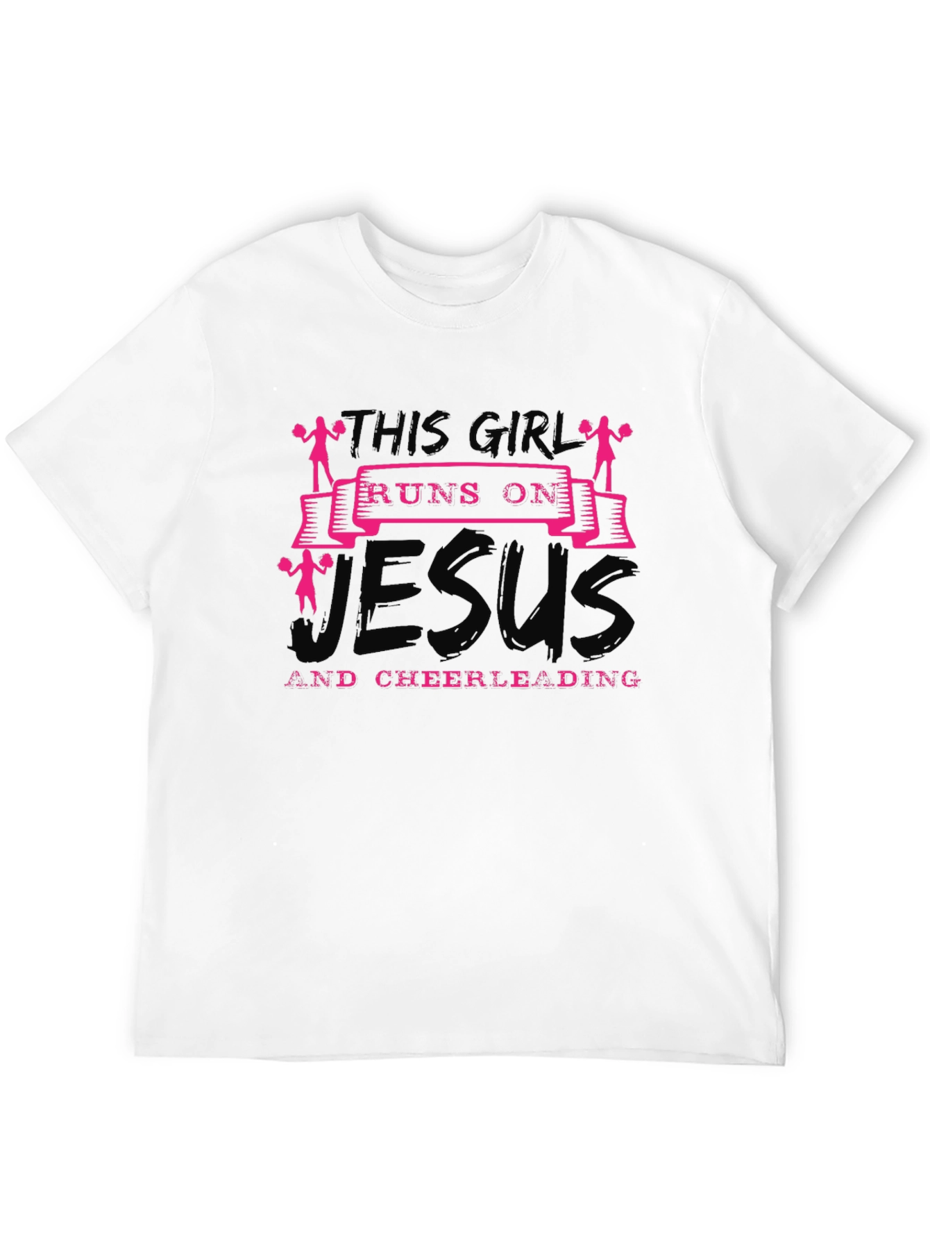 This Girl Runs on Jesus and Cheerleading T-Shirt