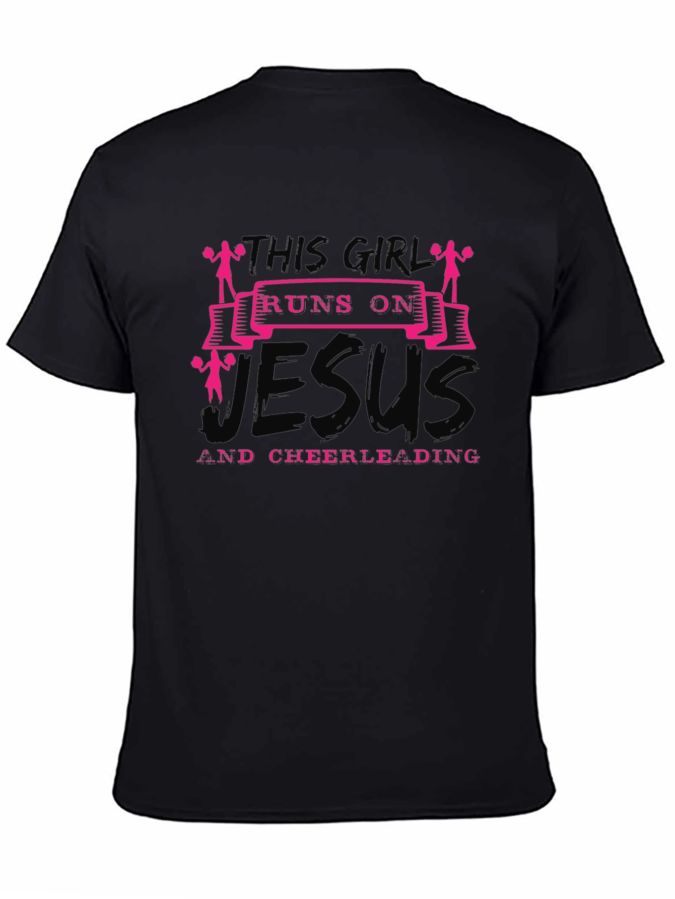 This Girl Runs on Jesus and Cheerleading T-Shirt