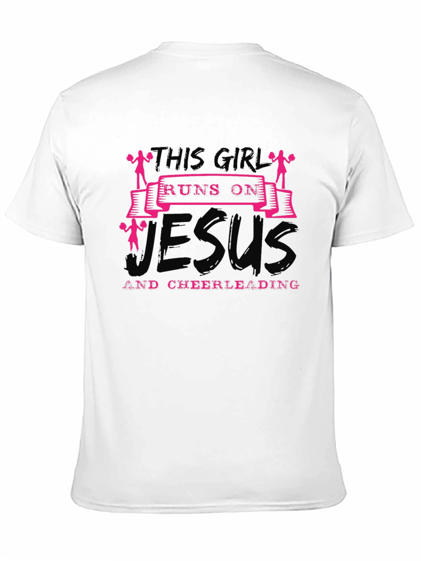 This Girl Runs on Jesus and Cheerleading T-Shirt