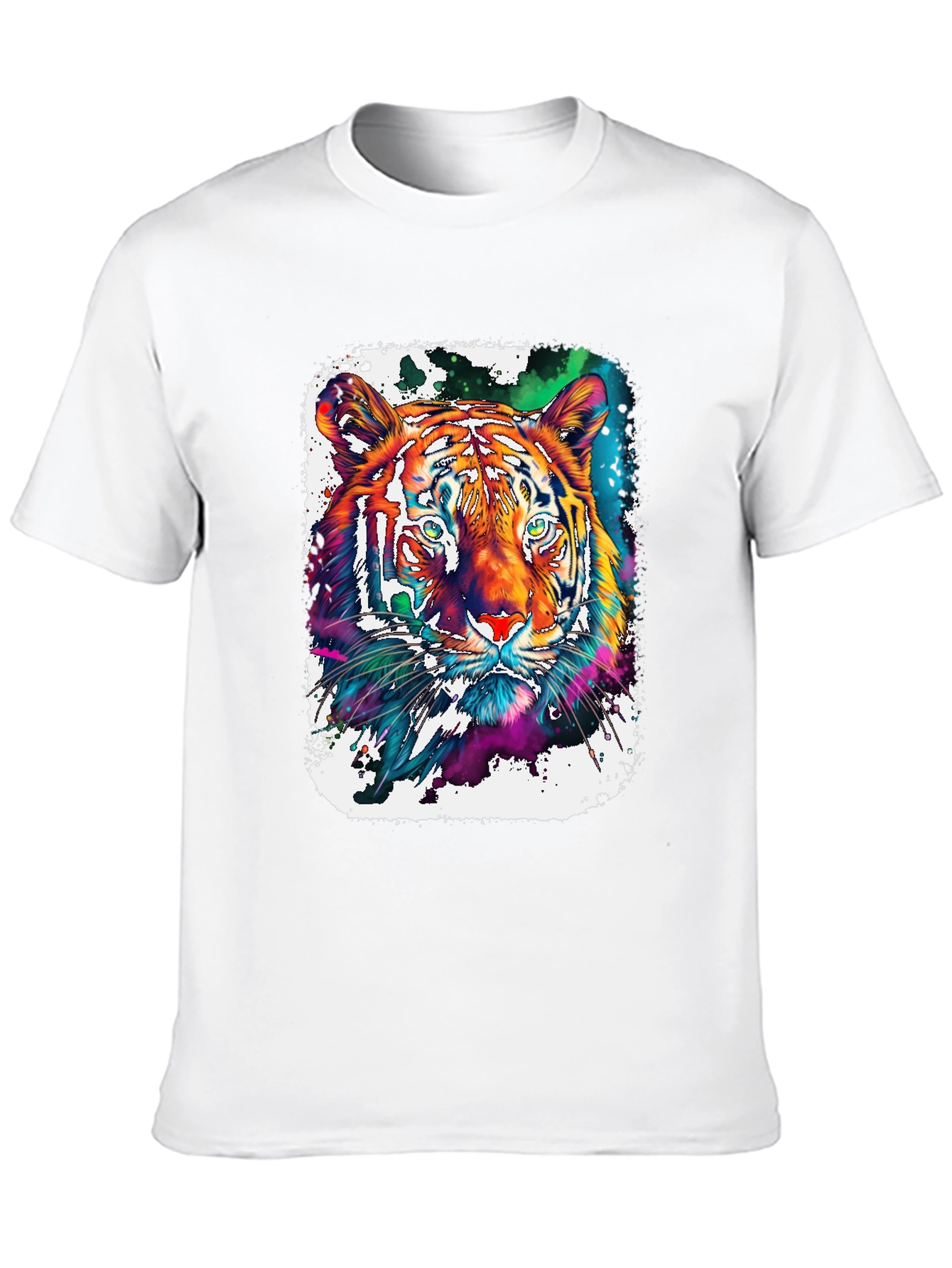 Vivid Tiger Graphic T-Shirt - Black