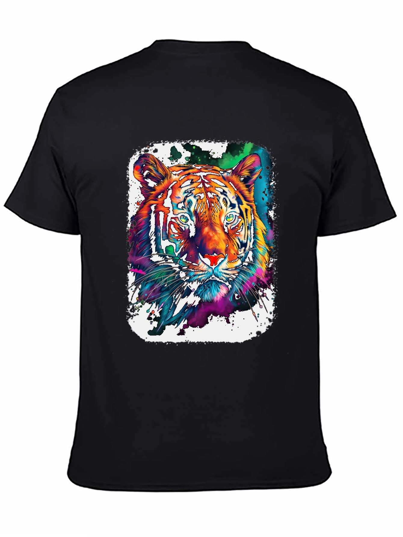 Vivid Tiger Graphic T-Shirt - Black