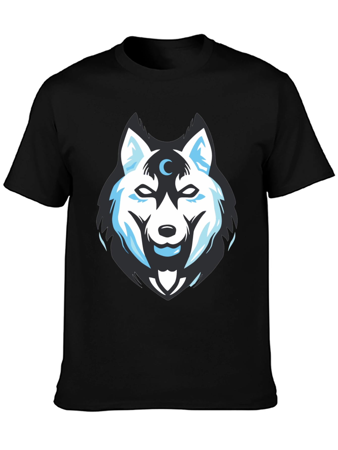 Wolf Moon Graphic Tee - Black Cotton Blend