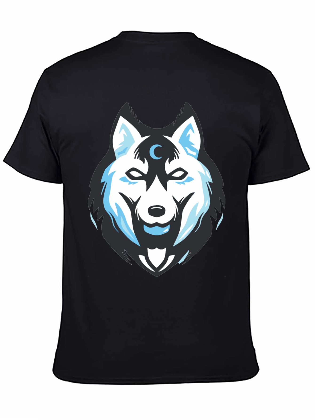 Wolf Moon Graphic Tee - Black Cotton Blend