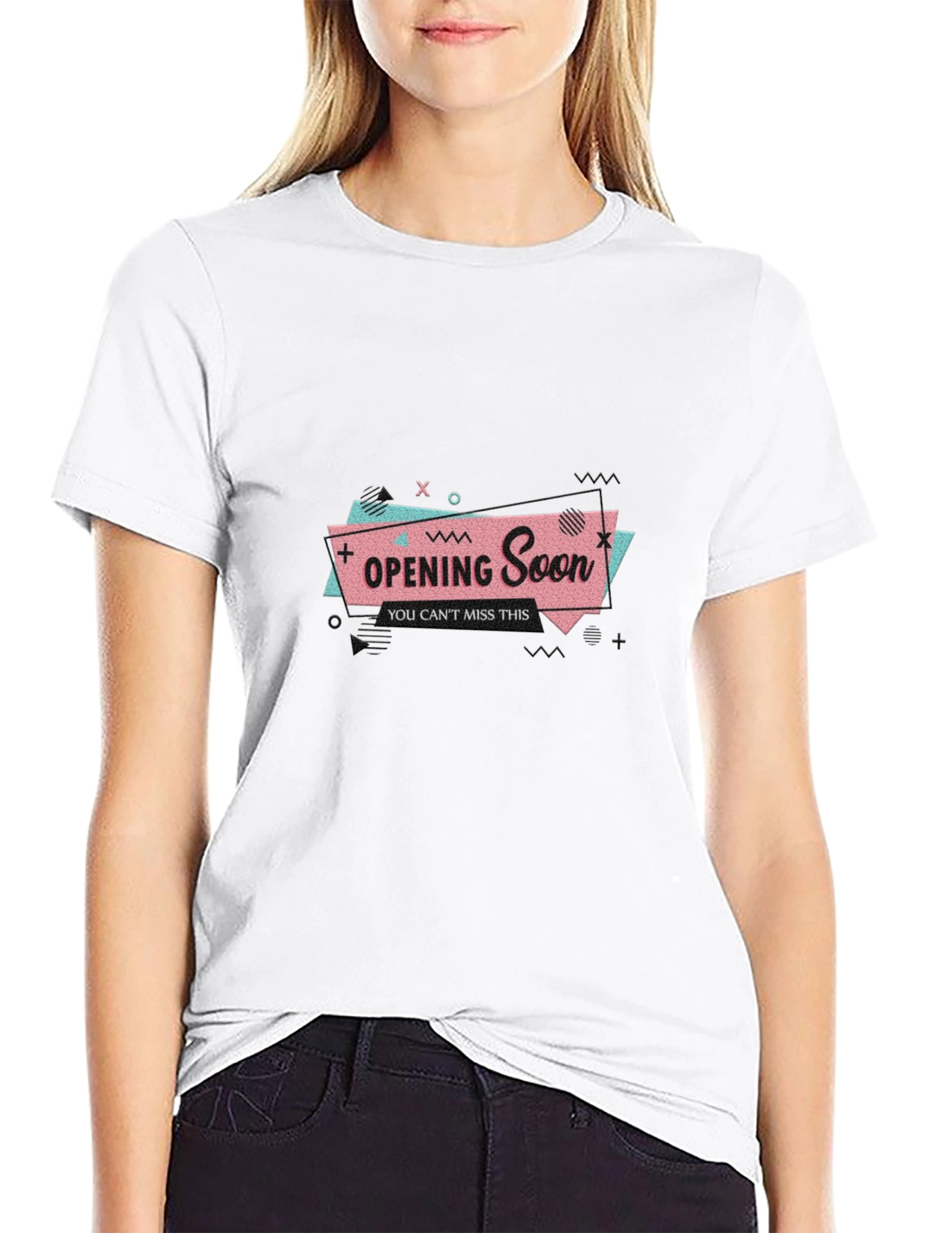 Opening Soon Graphic Tee - Black Cotton T-Shirt