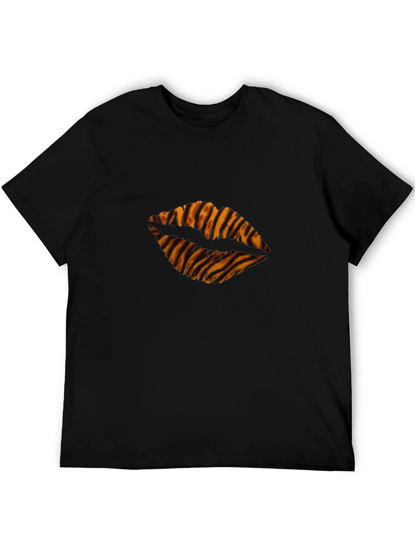 Tiger Stripe Lips Black T-Shirt