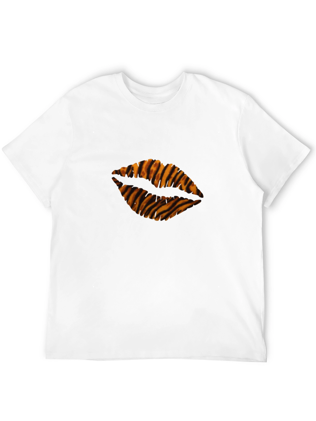 Tiger Stripe Lips Black T-Shirt
