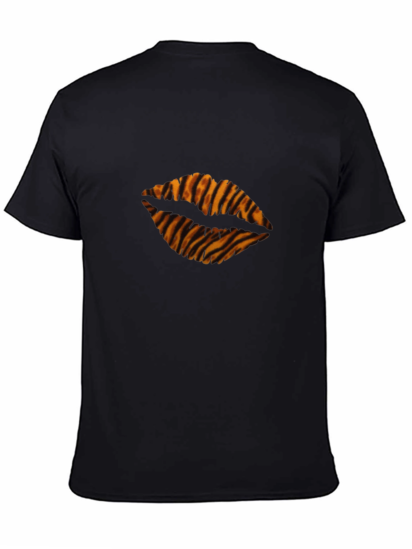 Tiger Stripe Lips Black T-Shirt