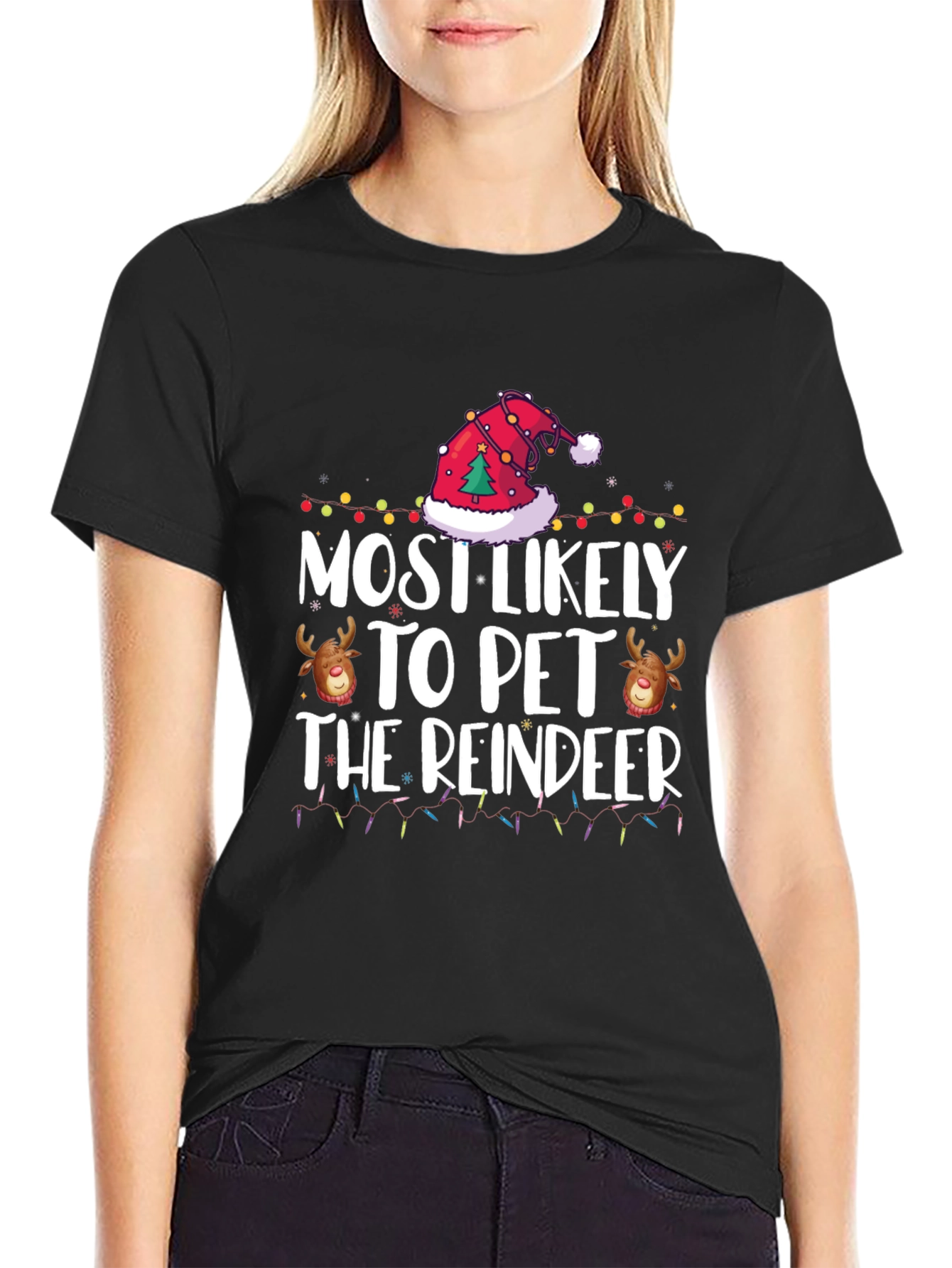Most Likely to Pet the Reindeer Christmas Tee