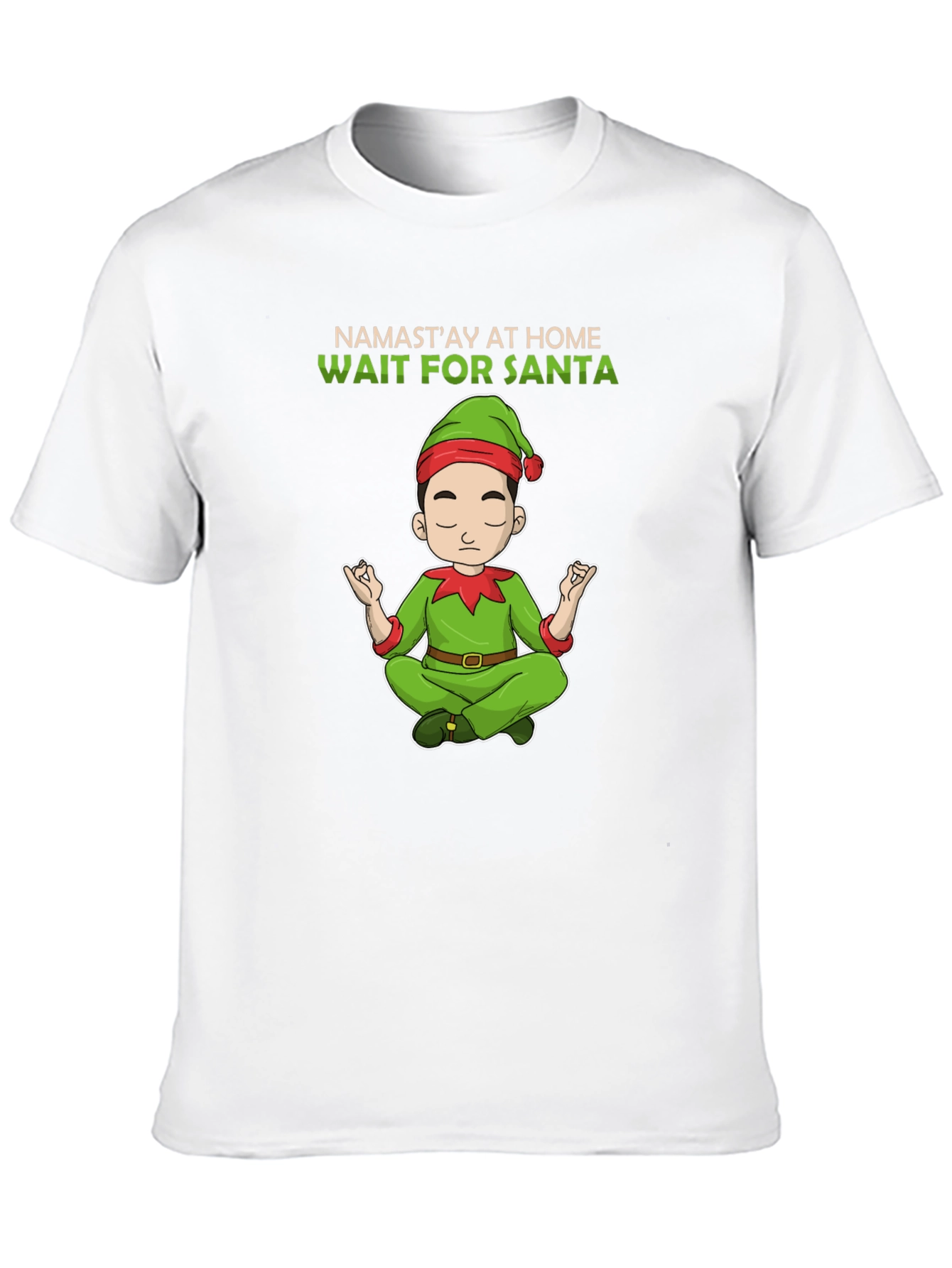 Namastay at Home Wait for Santa T-Shirt