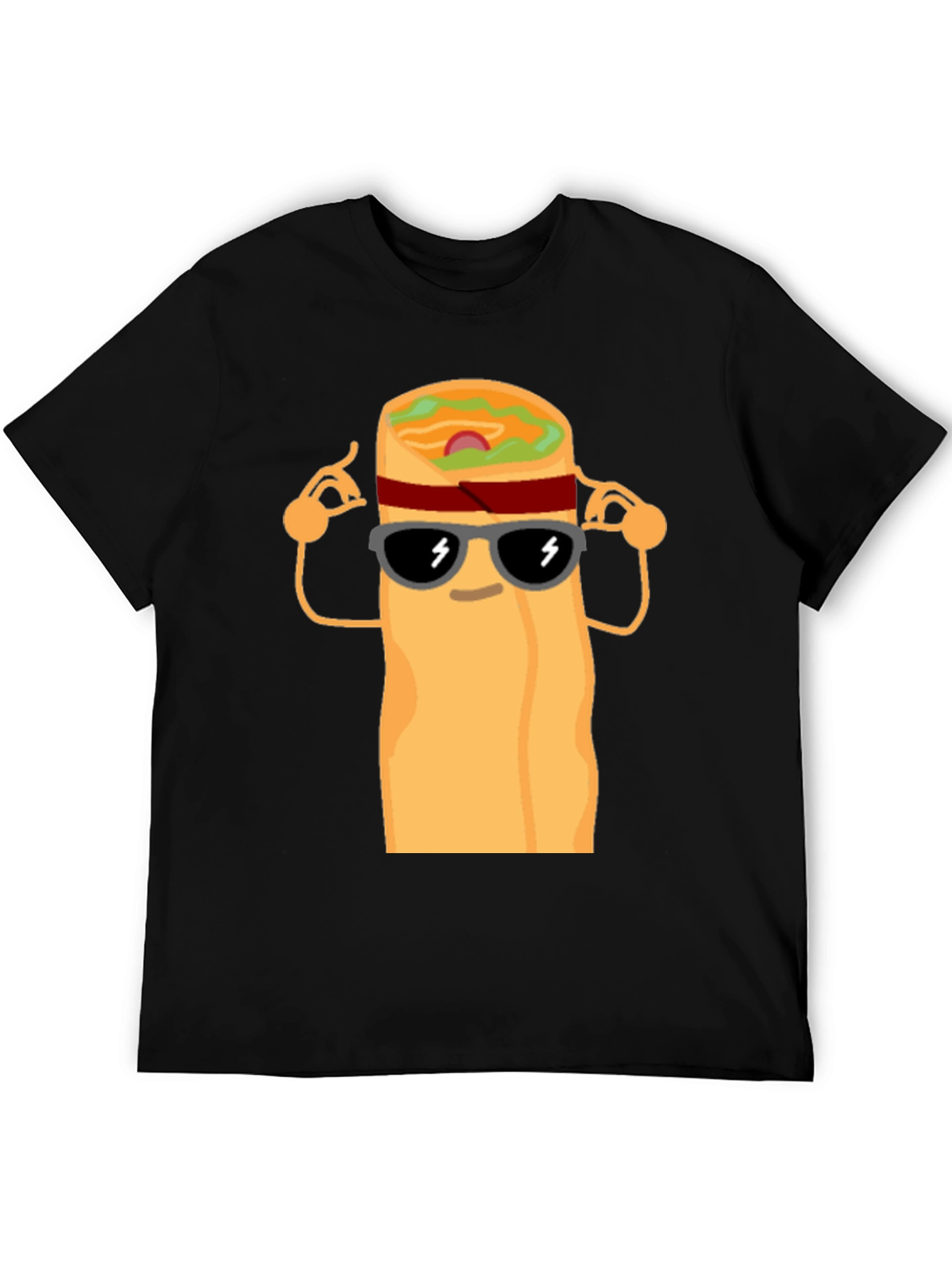 Cool Burrito Graphic T-Shirt - Black