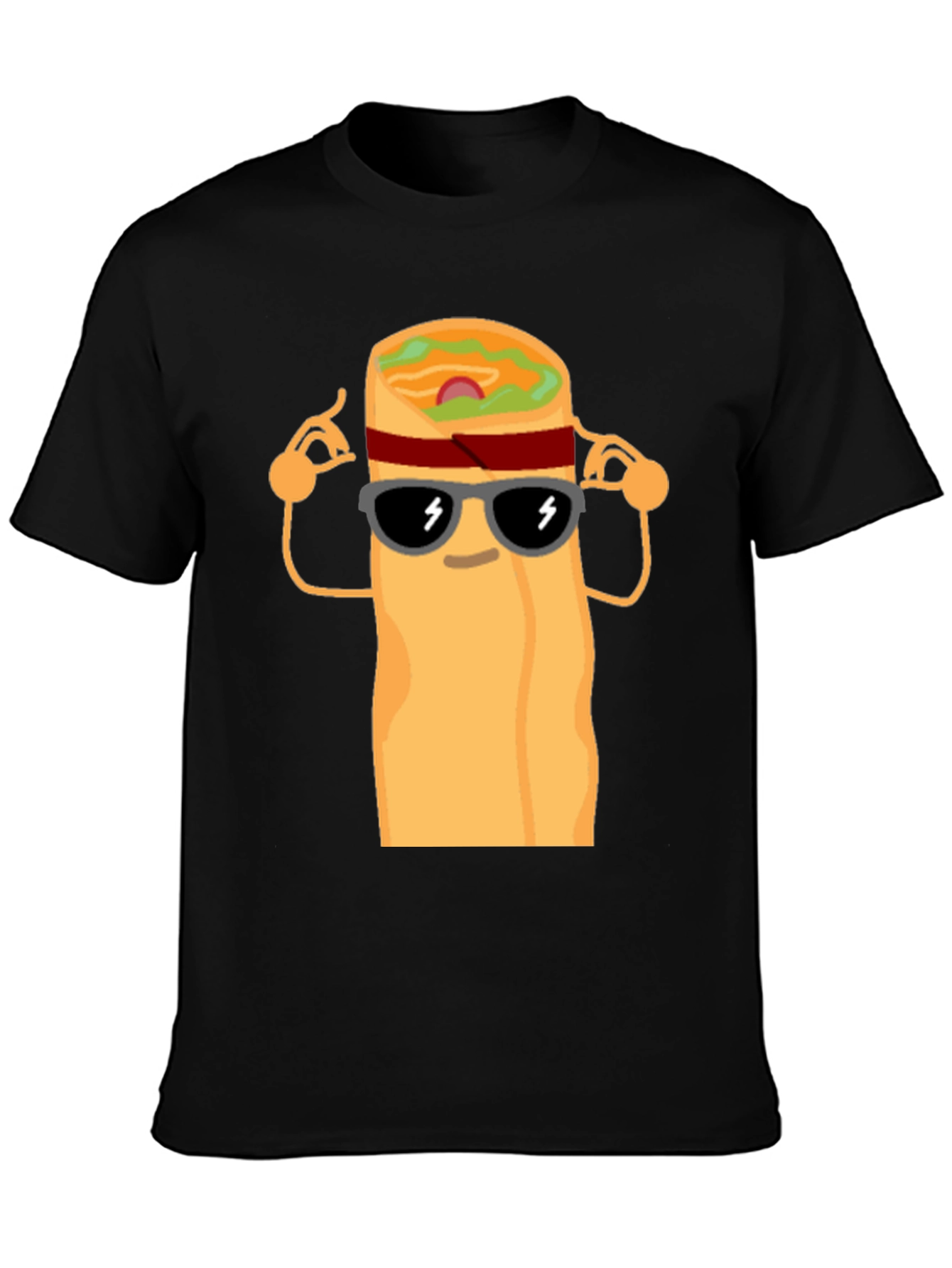 Cool Burrito Graphic T-Shirt - Black