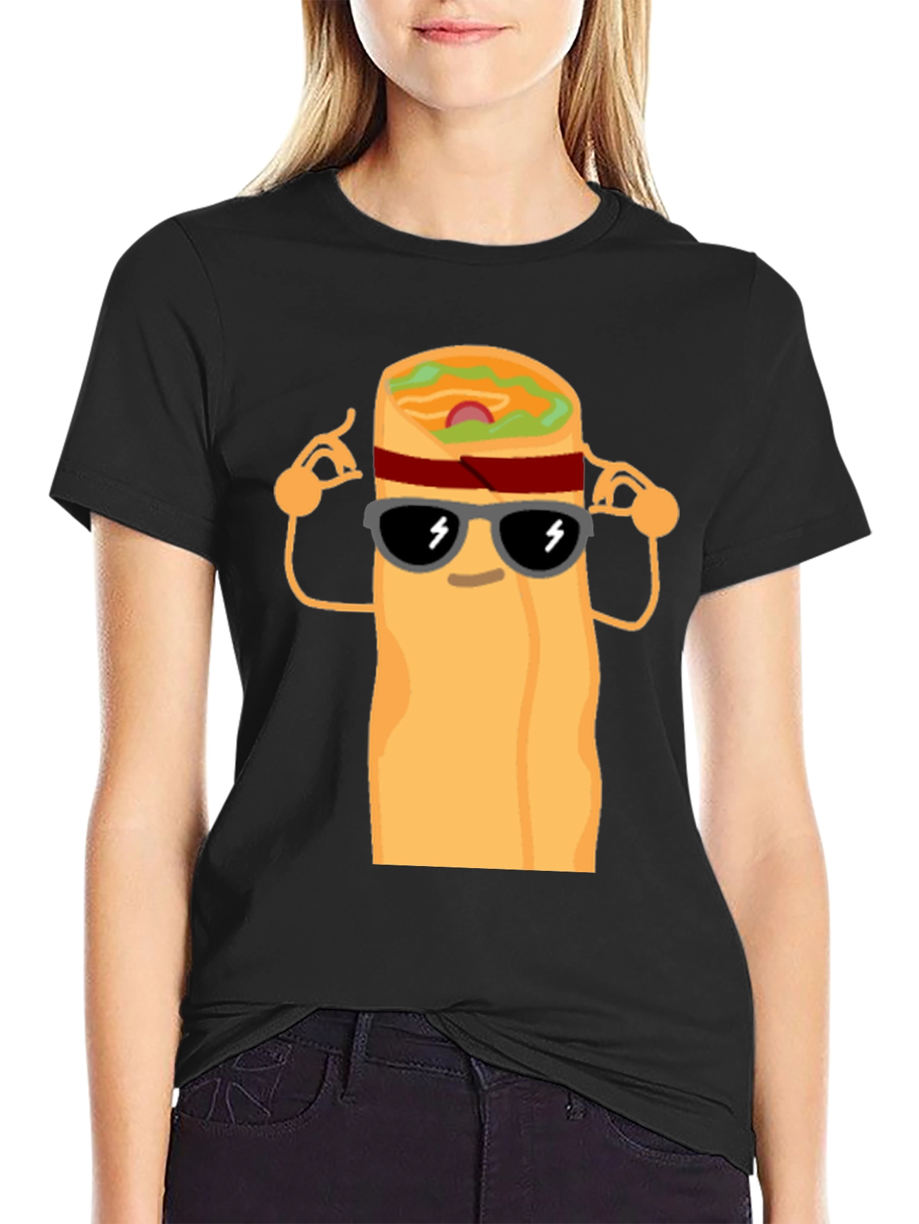 Cool Burrito Graphic T-Shirt - Black
