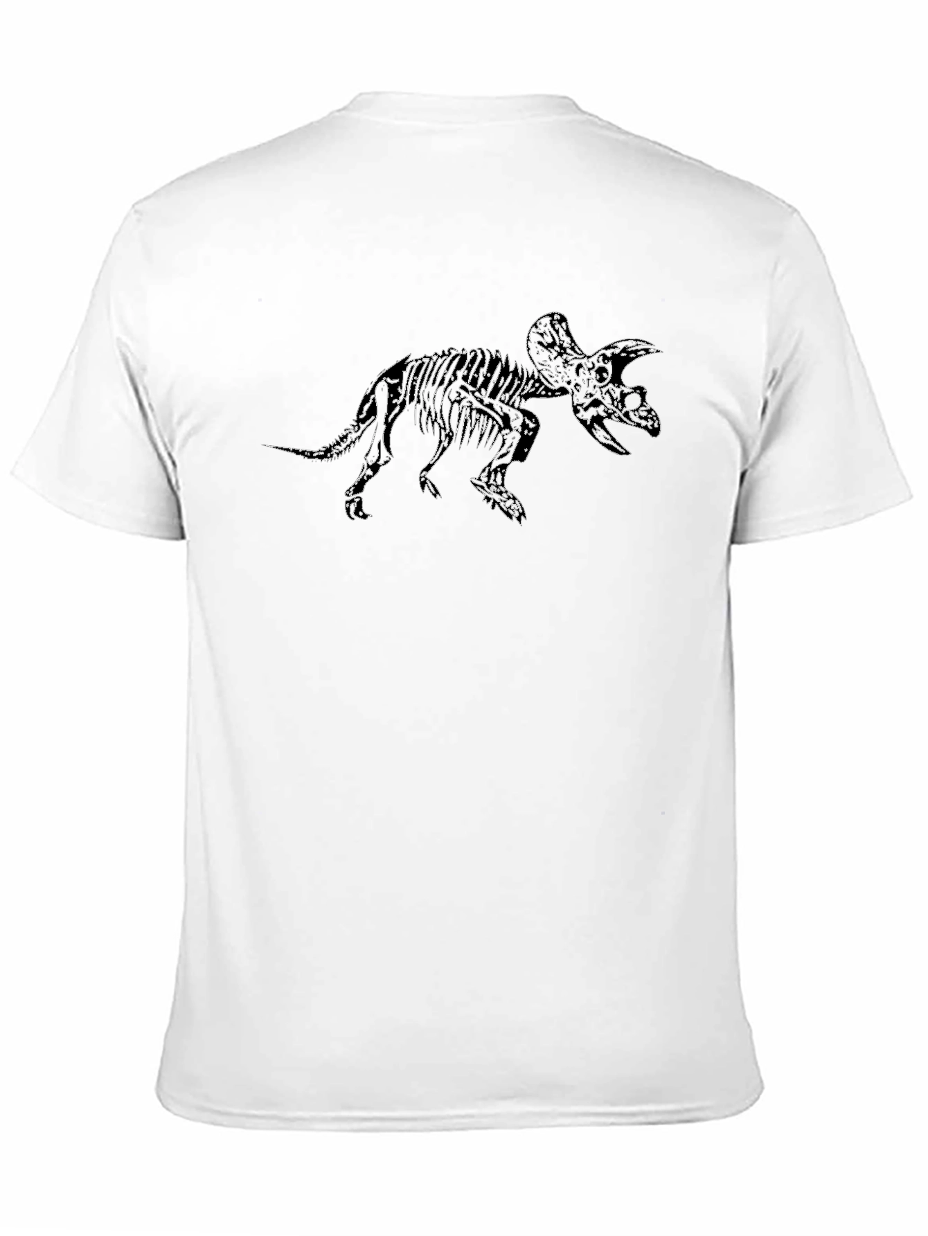 Triceratops Skeleton Graphic T-Shirt - Black