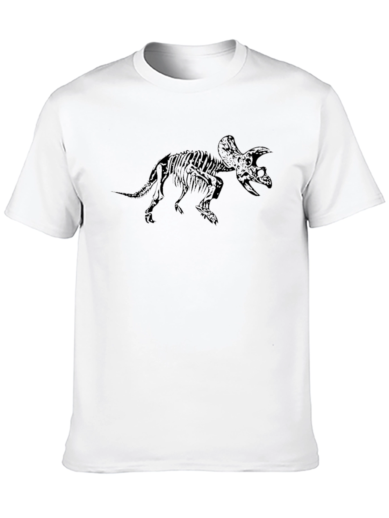 Triceratops Skeleton Graphic T-Shirt - Black