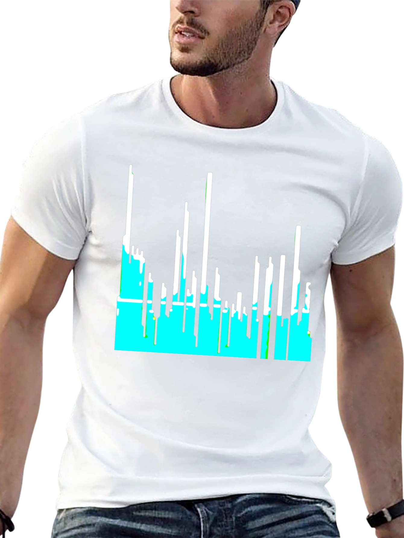 Abstract Cityscape Graphic Tee - Black