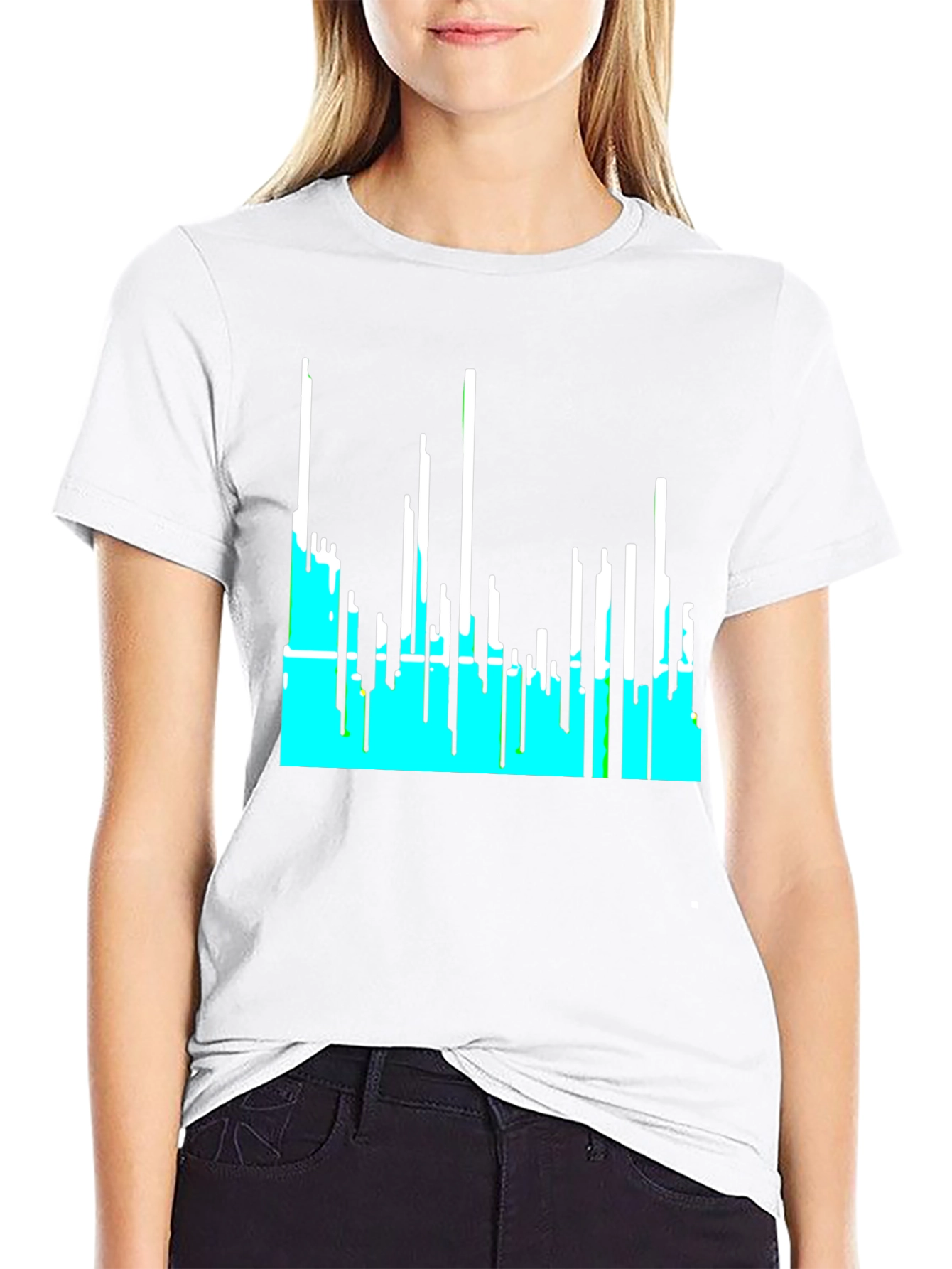 Abstract Cityscape Graphic Tee - Black
