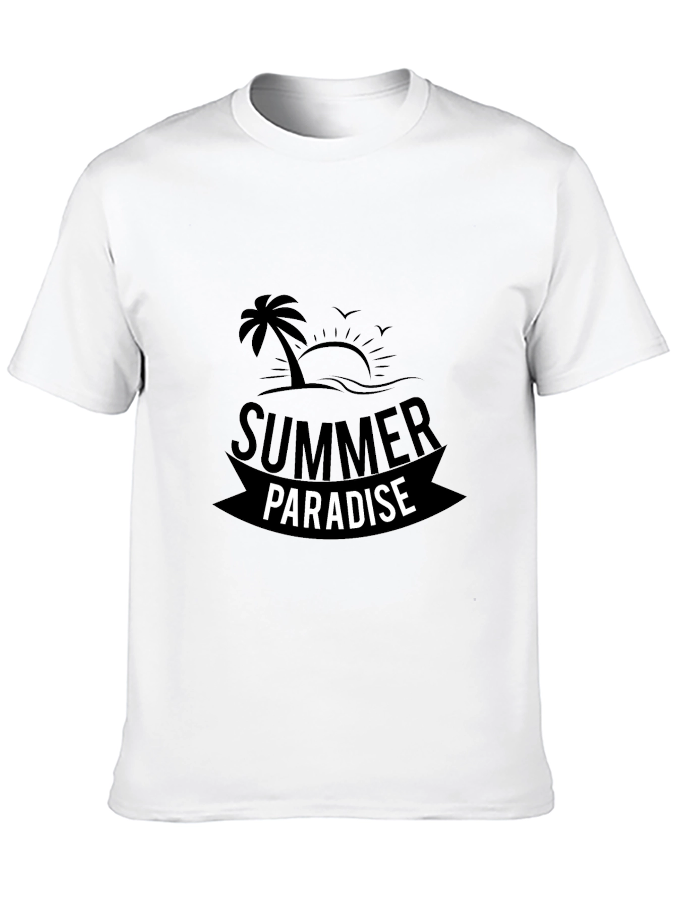 Summer Paradise Black Graphic Tee