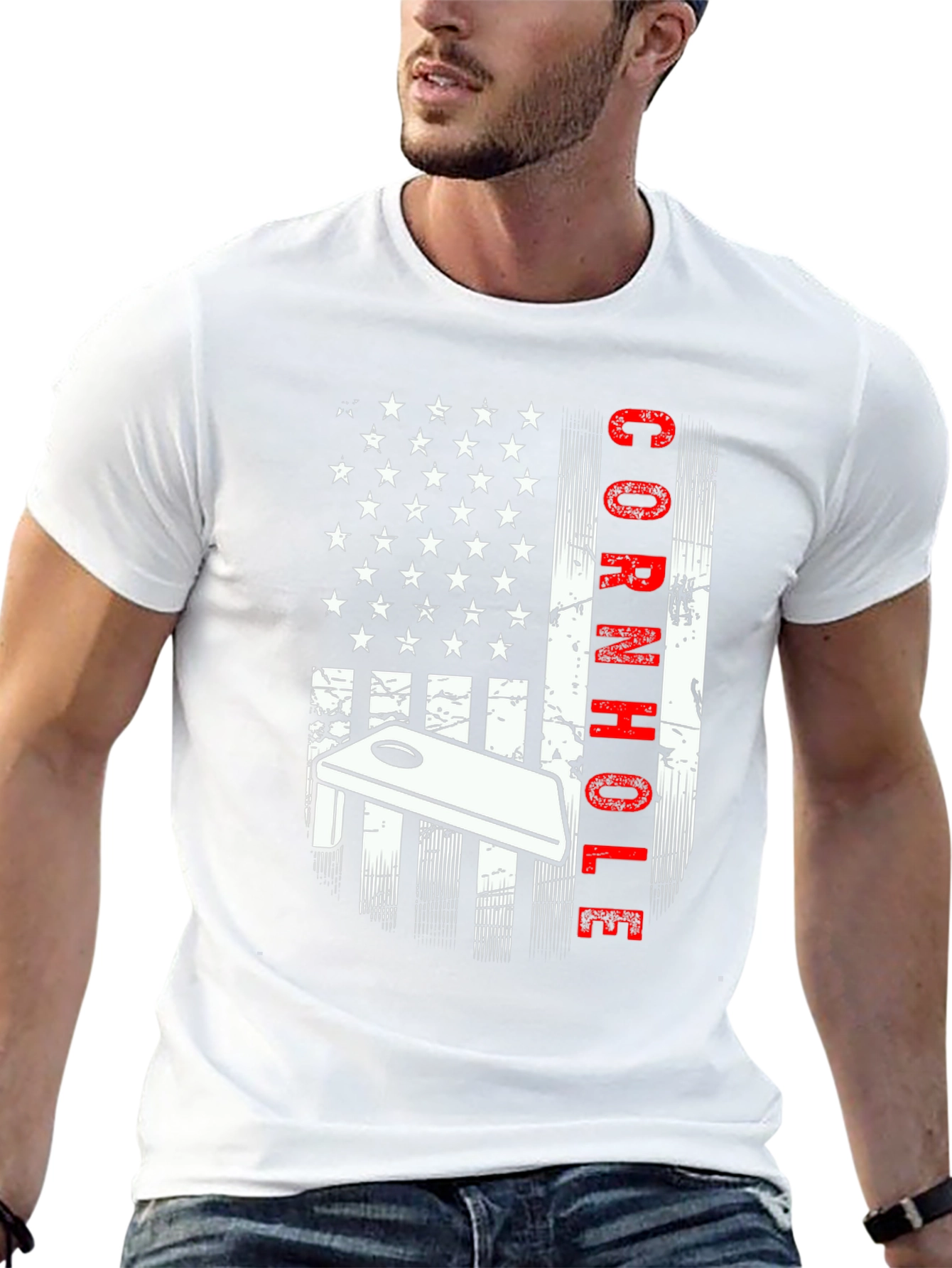 Cornhole American Flag Graphic Tee