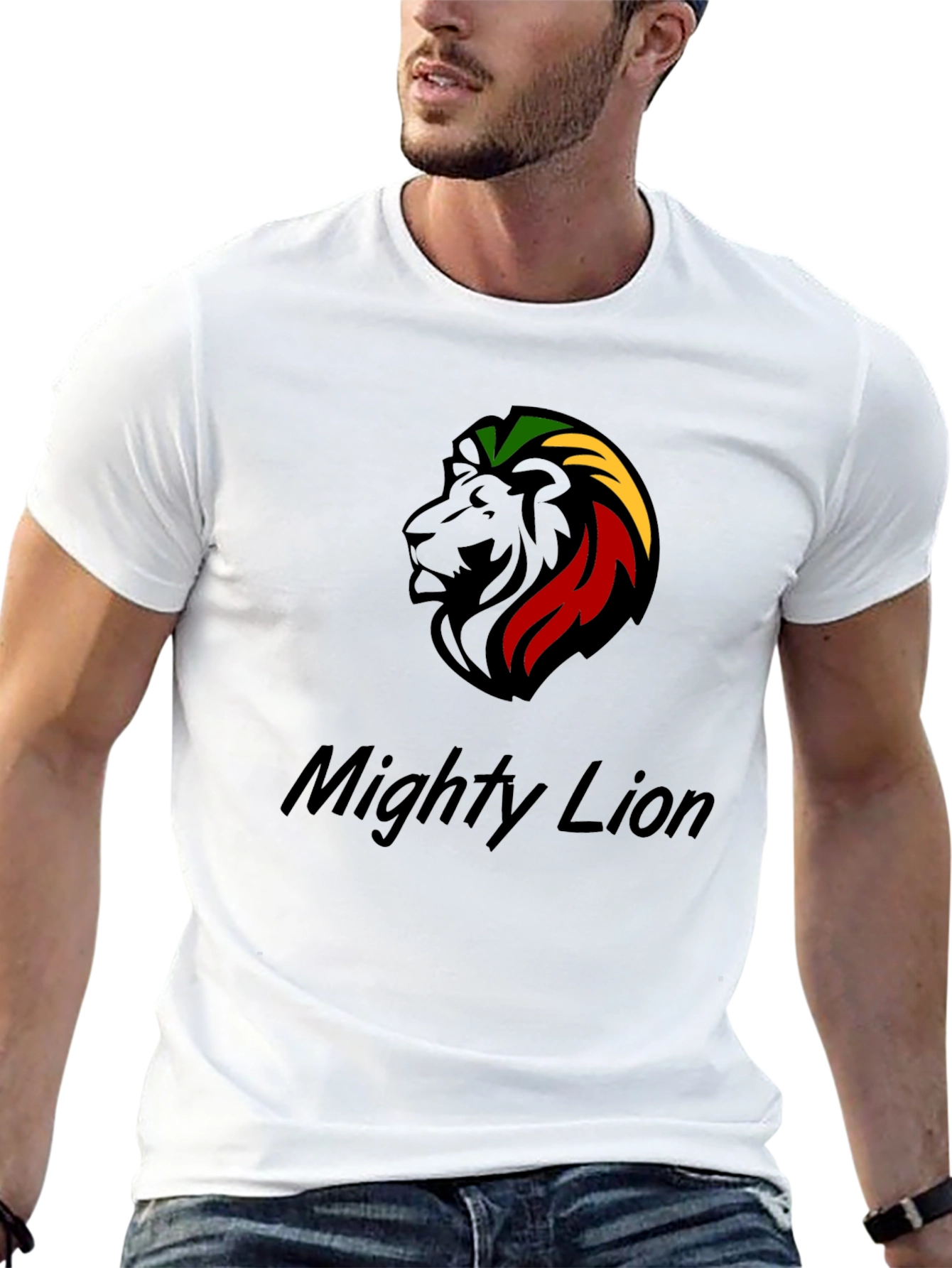 Mighty Lion Reggae T-Shirt Black Cotton