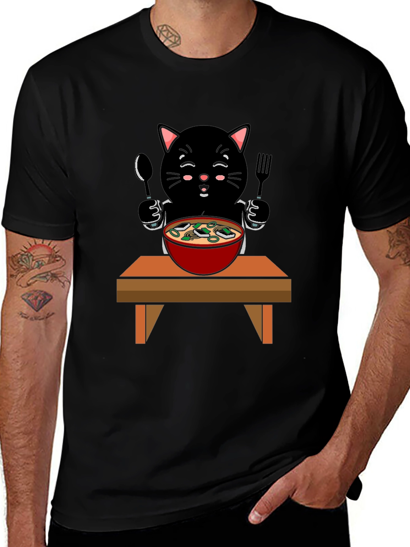 Cat Eating Ramen T-Shirt