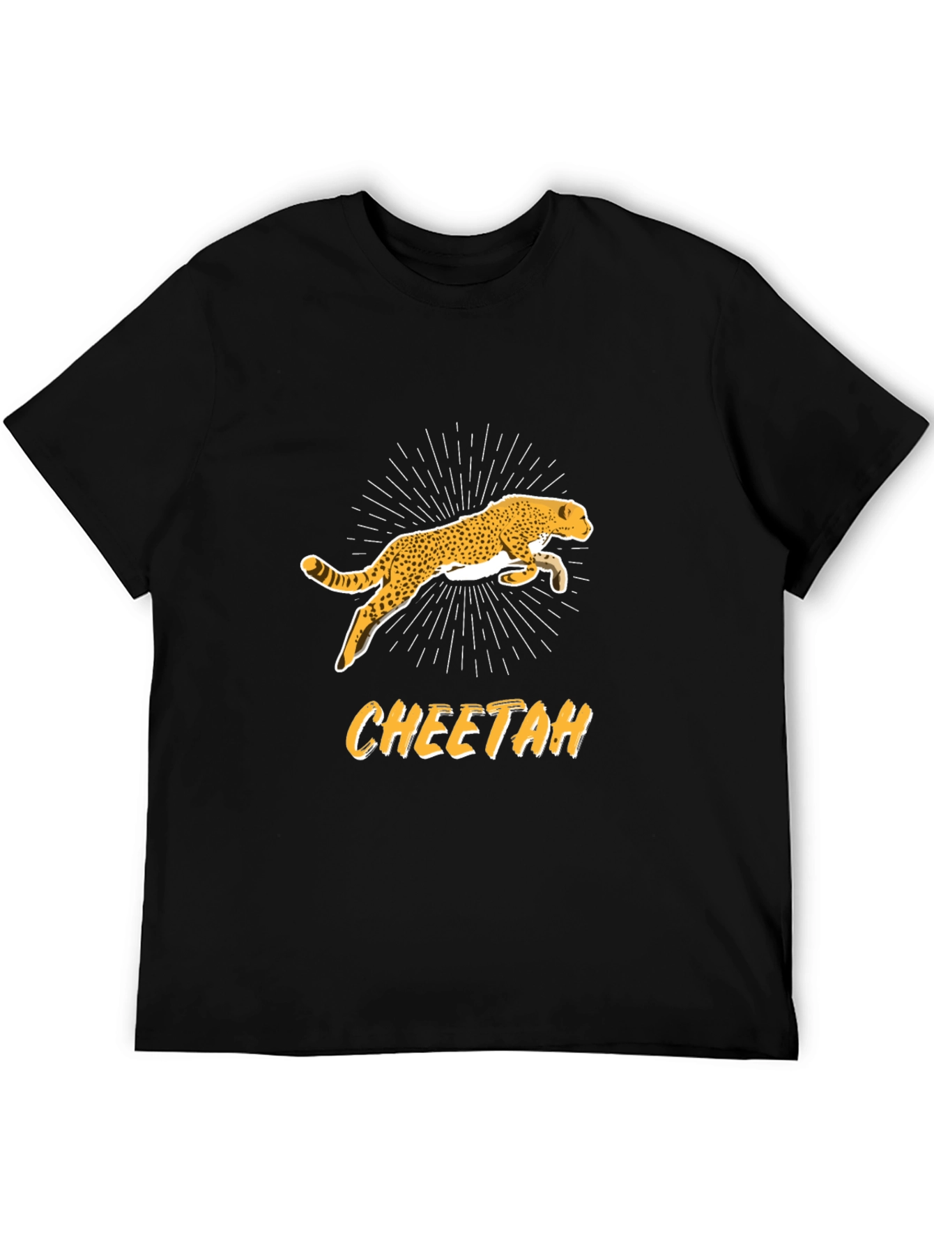Cheetah Graphic T-Shirt - Stylish Black Tee