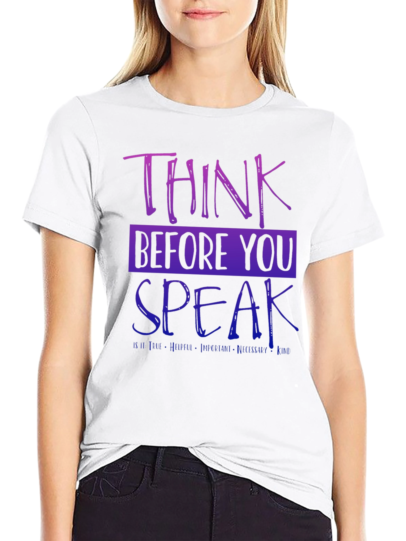 Think Before You Speak Graphic Tee - Black