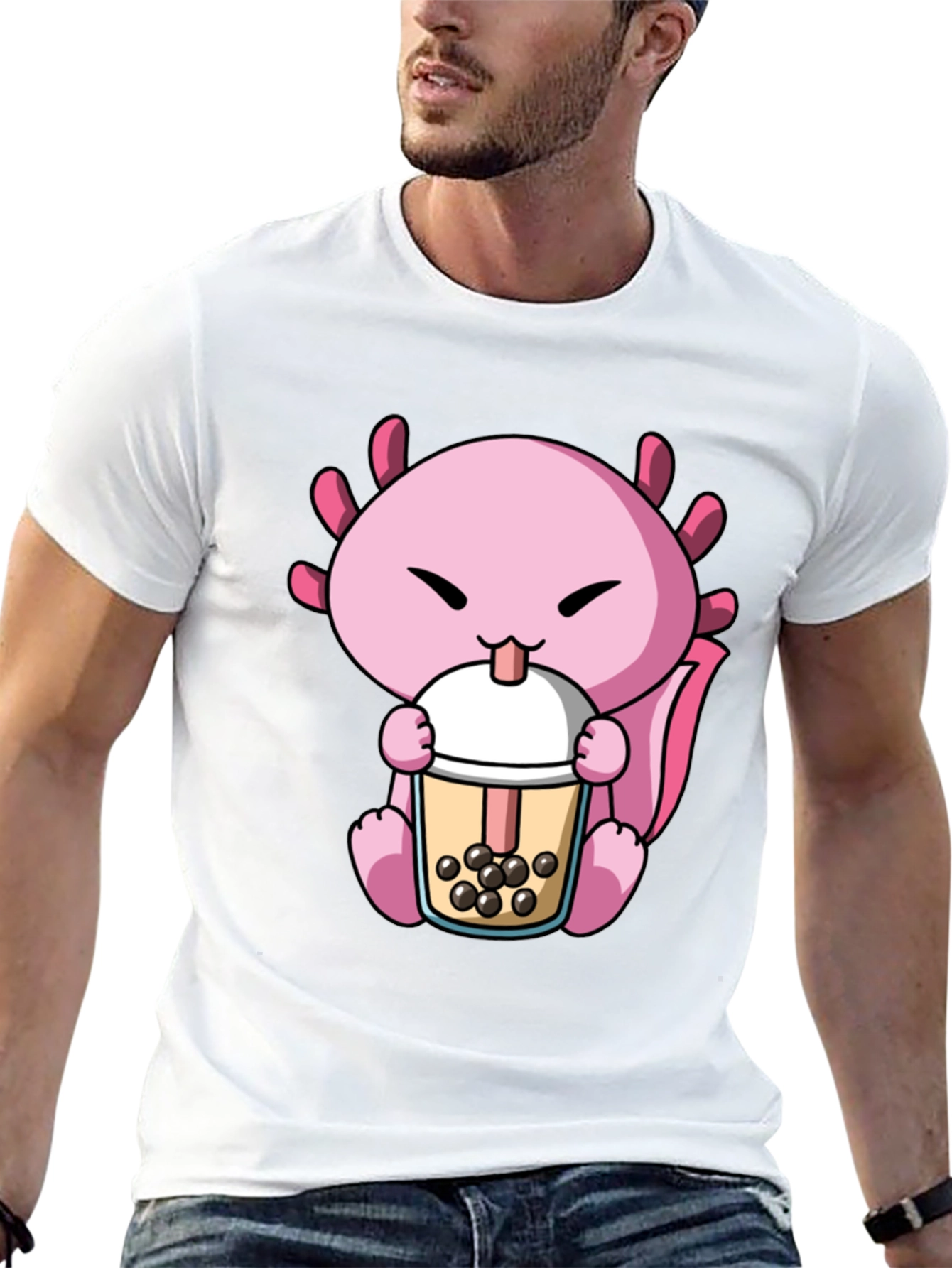 Axolotl Boba Tea Graphic Tee - Cute & Fun
